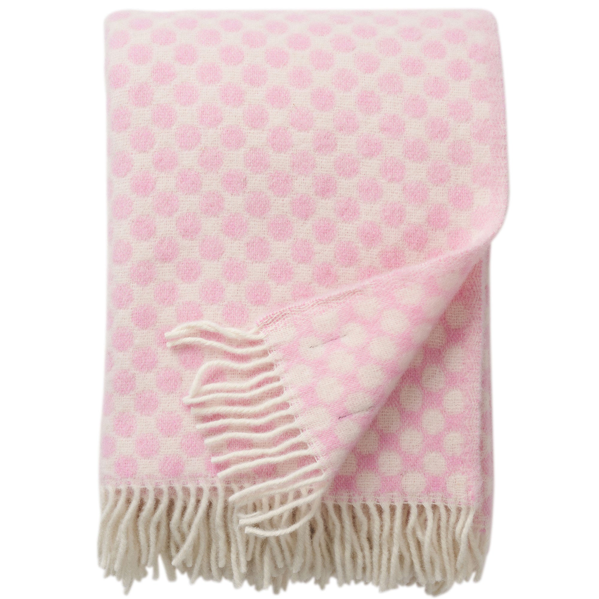 Gotland Dots Pink 130x200cm Brushed Wool Throw