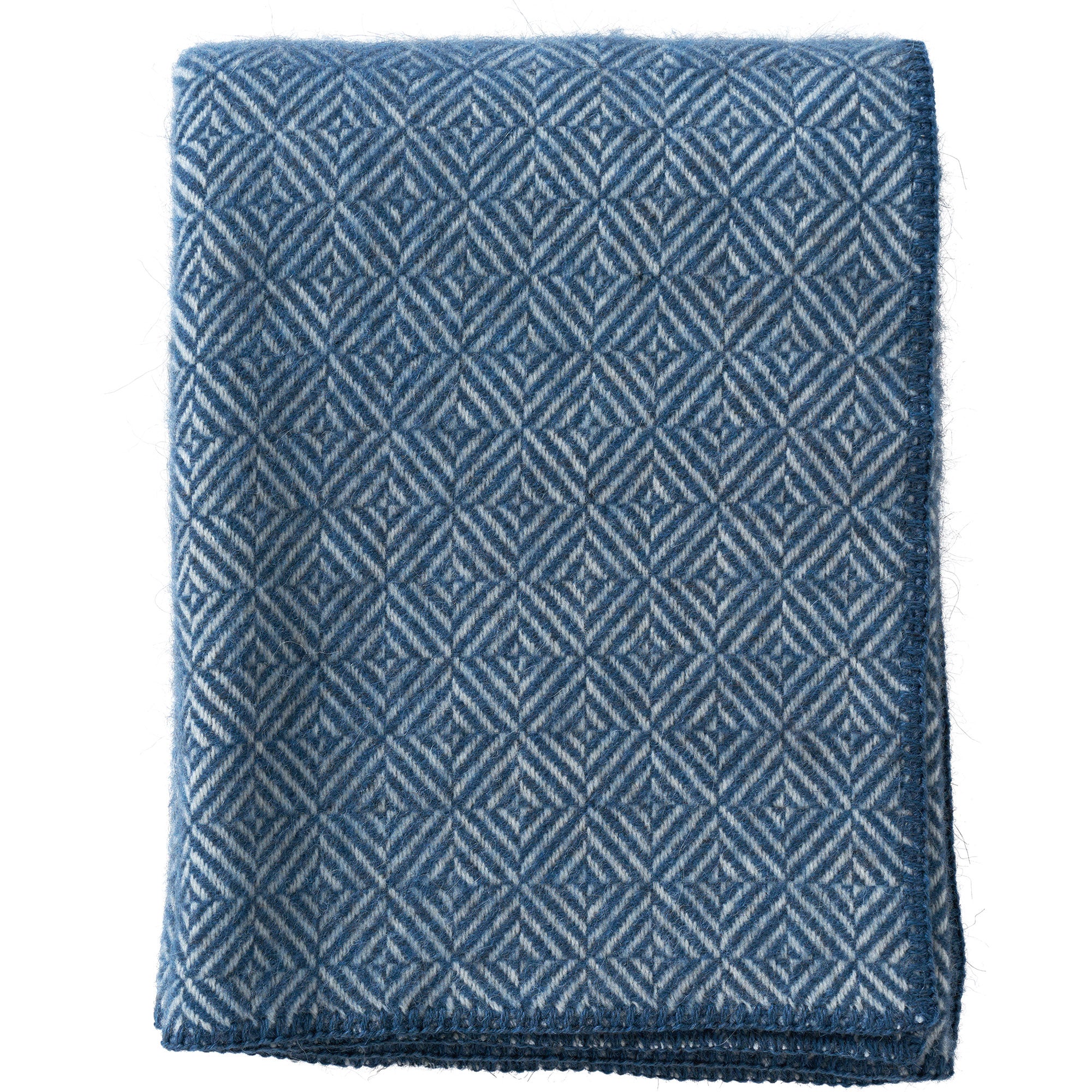 Diamonds Sea Blue 130x200cm Alpaca & Eco Lambswool Throw