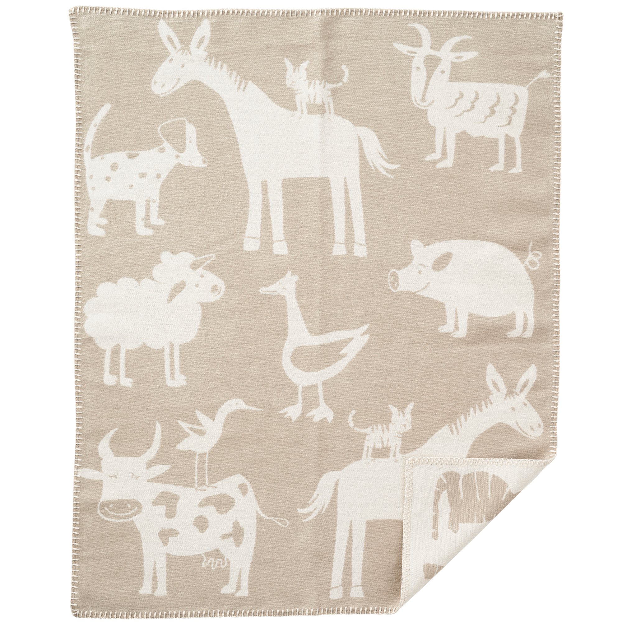 Farm Beige 70x90cm Organic Brushed Cotton Blanket