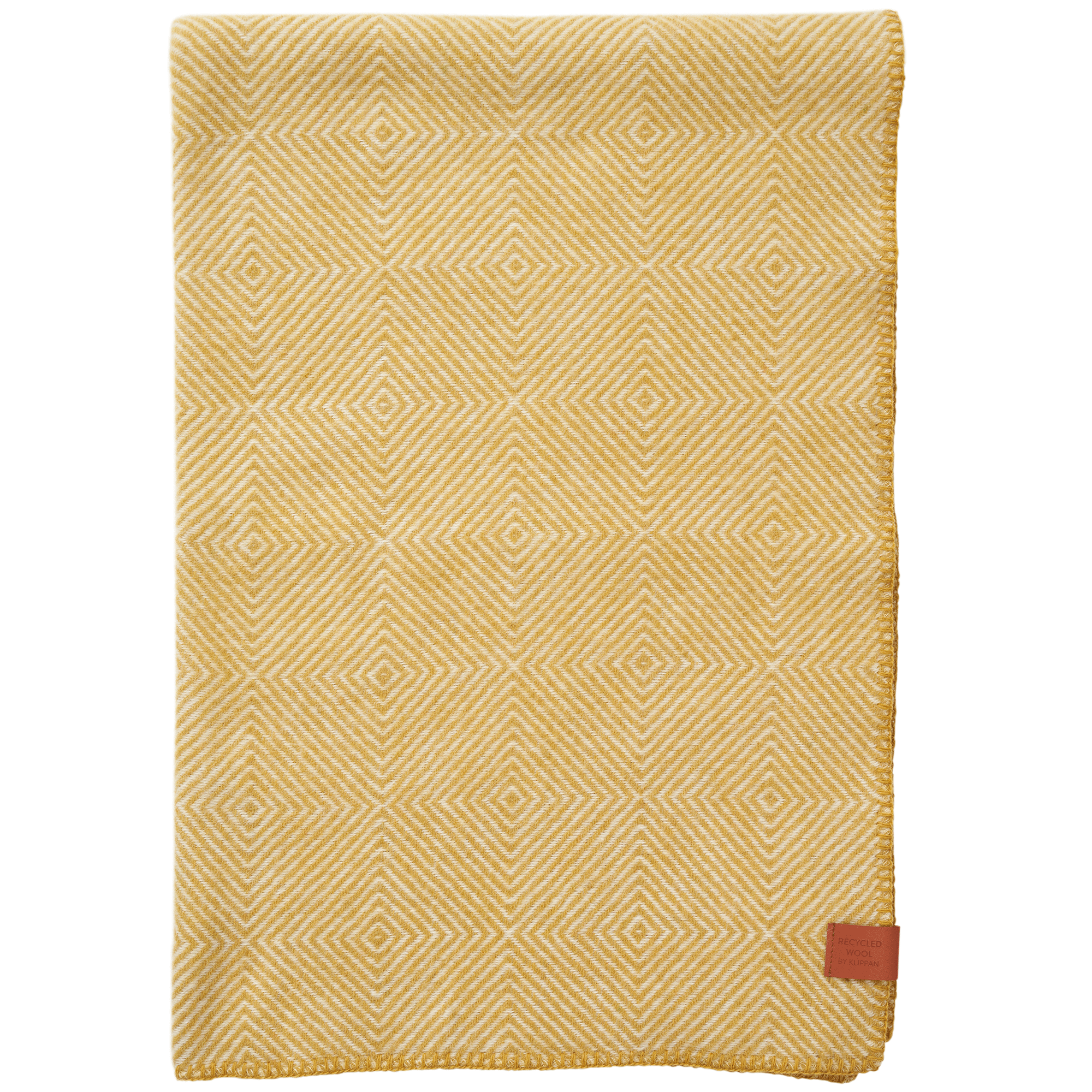 Gooseye Yellow Midi Recycled Wool & Eco Lambswool Throw 90x130cm