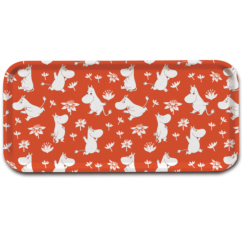 Moomin Pattern Red Birchwood Tray