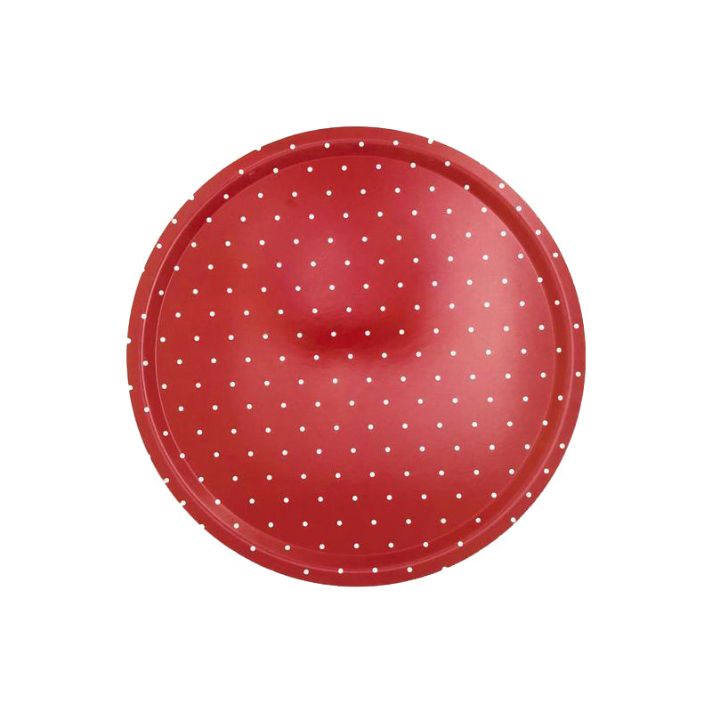 Dotty Red Birchwood Ø46cm Round Tray