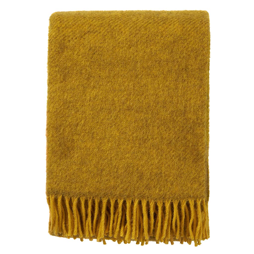 Gotland Yellow 130x200cm Brushed Wool Throw