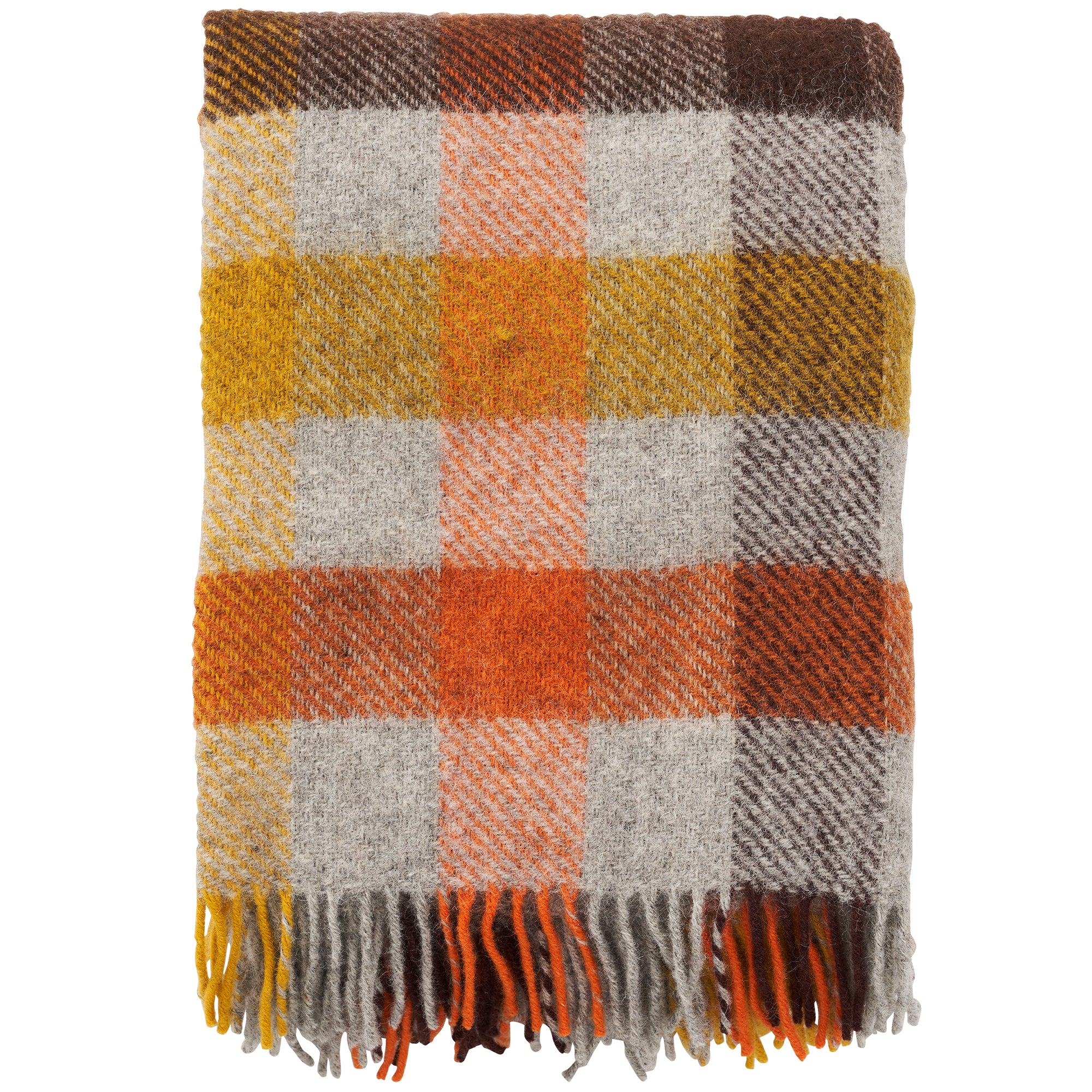 Gotland Multi Yellow 130x200cm Brushed Wool Throw