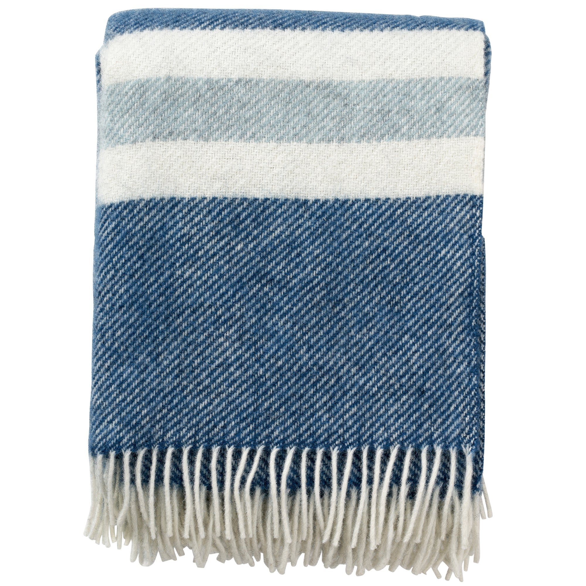 Gotland Stripe Petrol 130x200cm Brushed Wool Throw