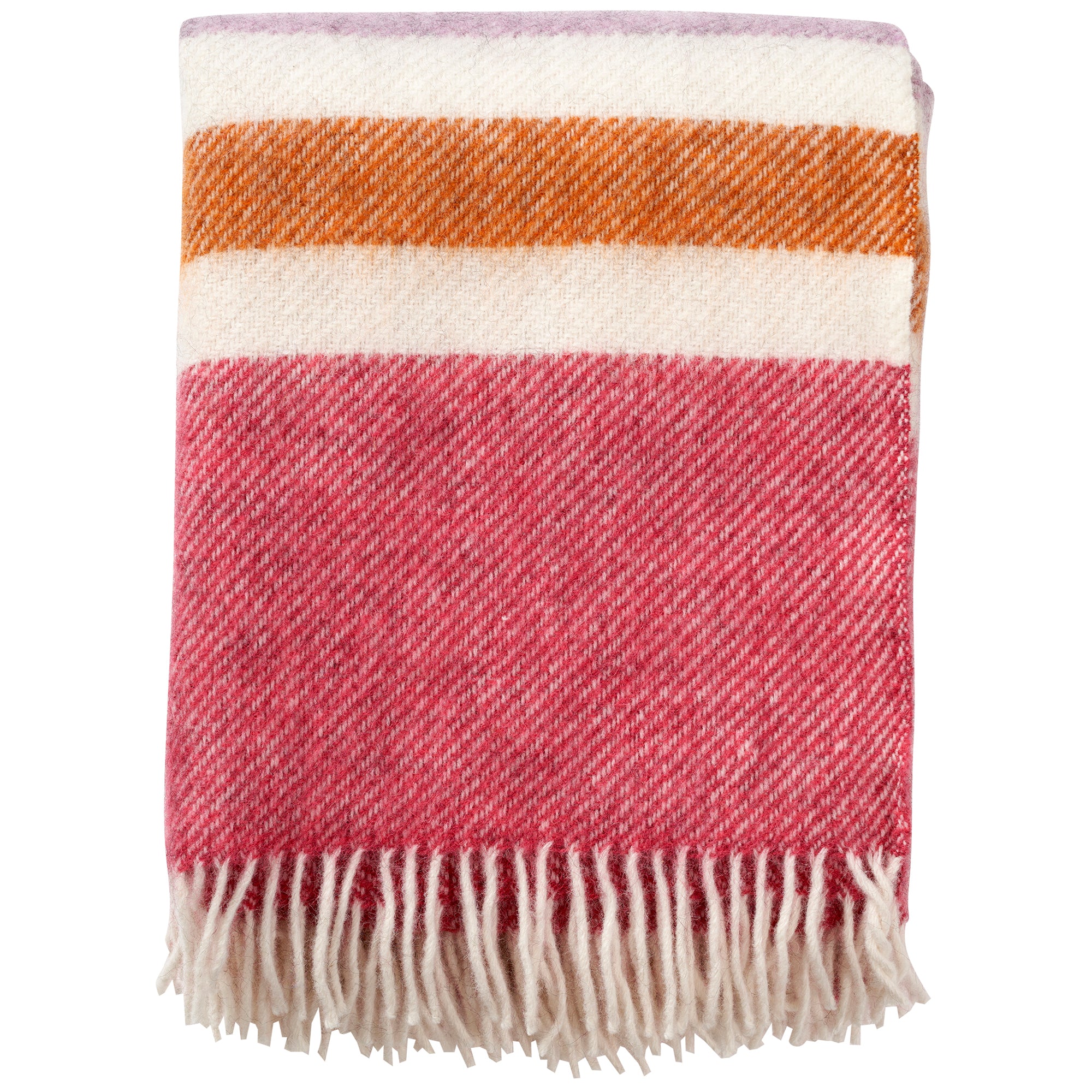 Gotland Stripe Cerise 130x200cm Brushed Wool Throw