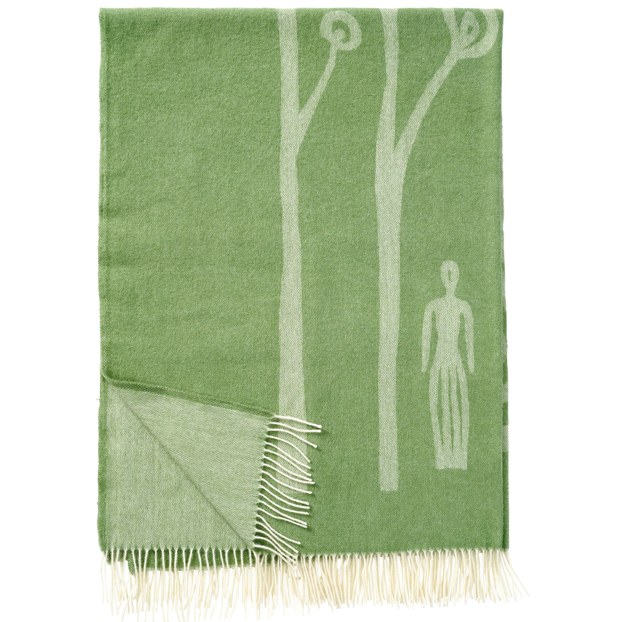 In The Woods Green 130x200cm Premium Wool Throw