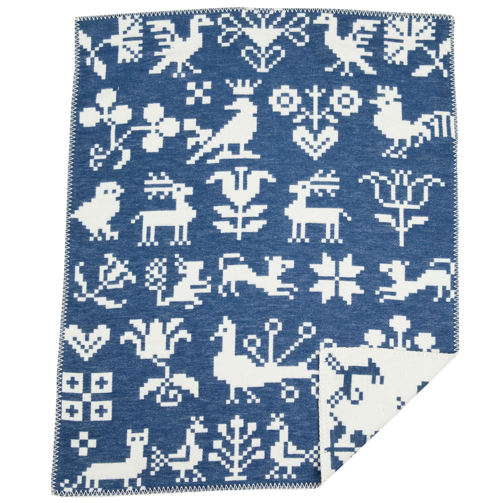 Buddies Blue 70x90cm Organic Brushed Cotton Blanket