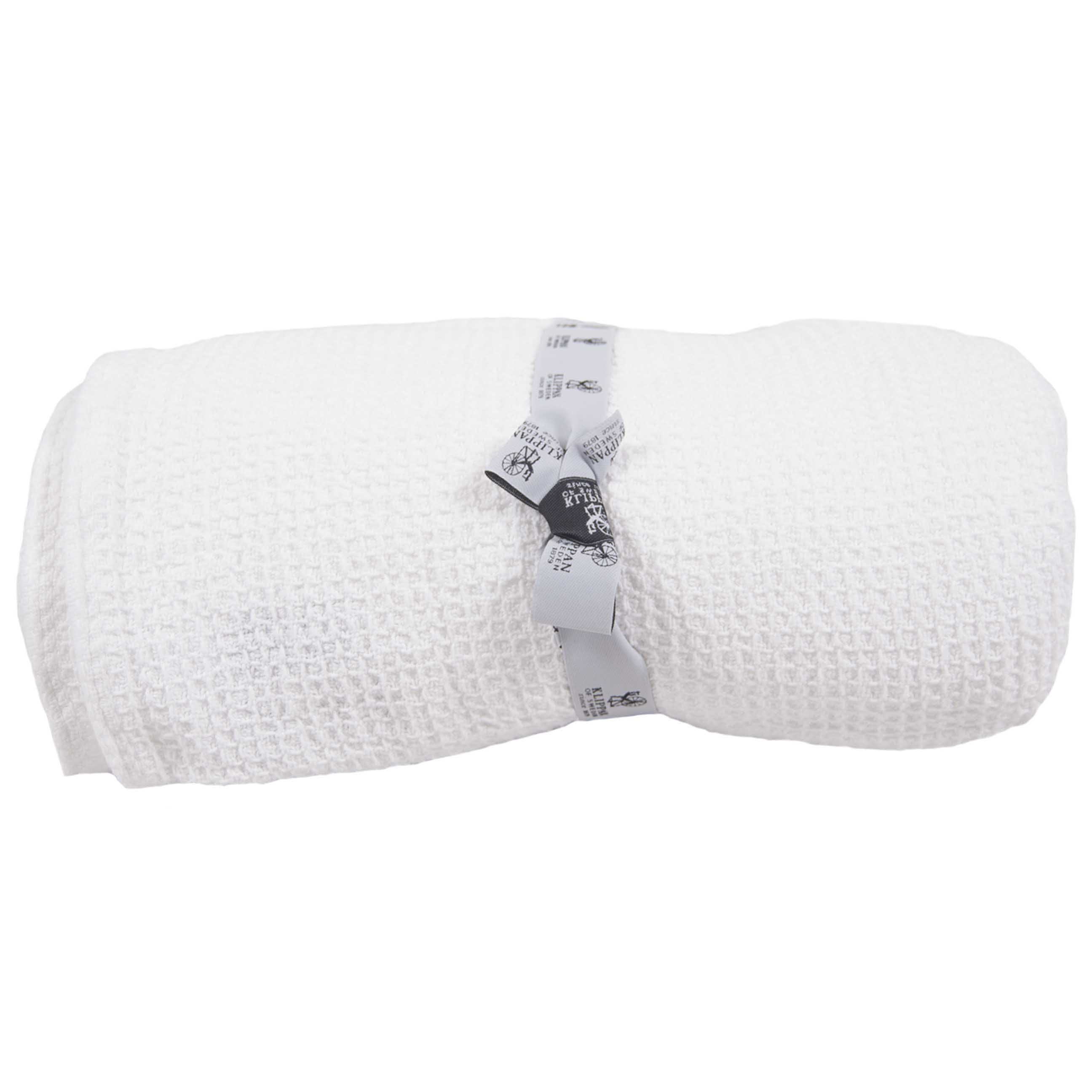 Waffle White 150x240cm Organic Cotton Blanket Bedspread
