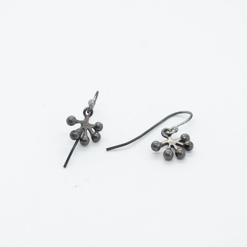 Cluster Oxidised Silver Earrings