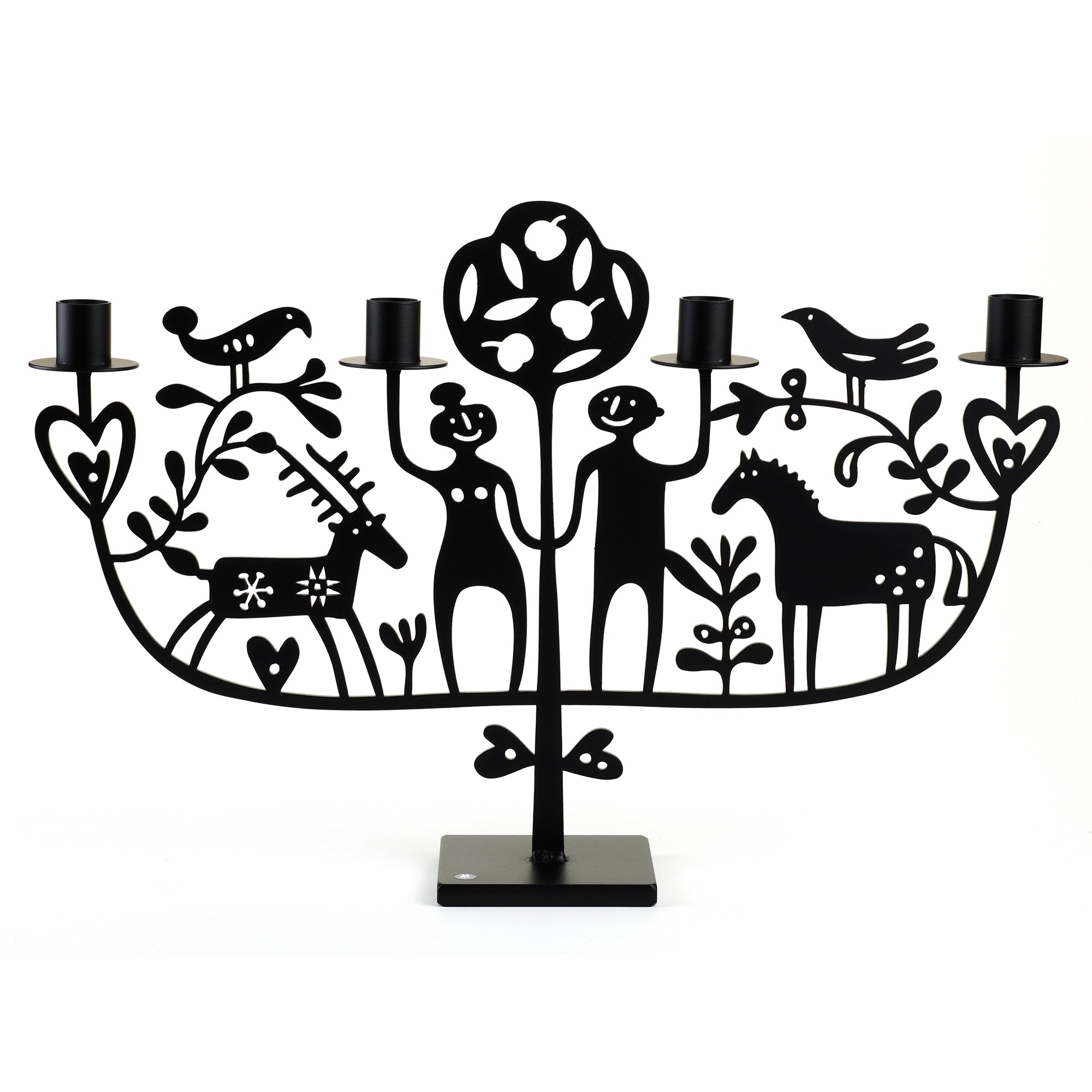 Adam & Eve Black Candle Holder