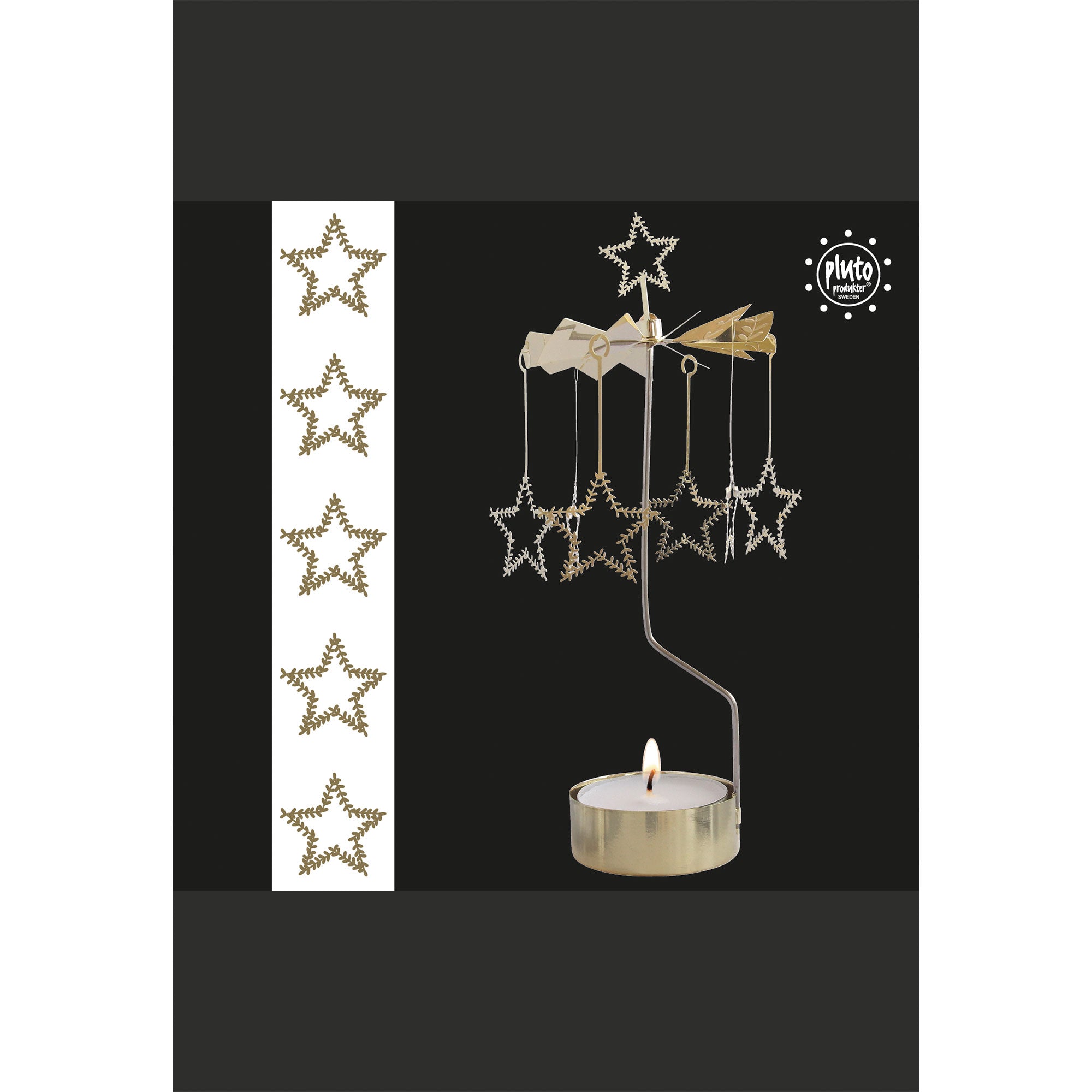 Big Golden Stars Rotary Candle Holder