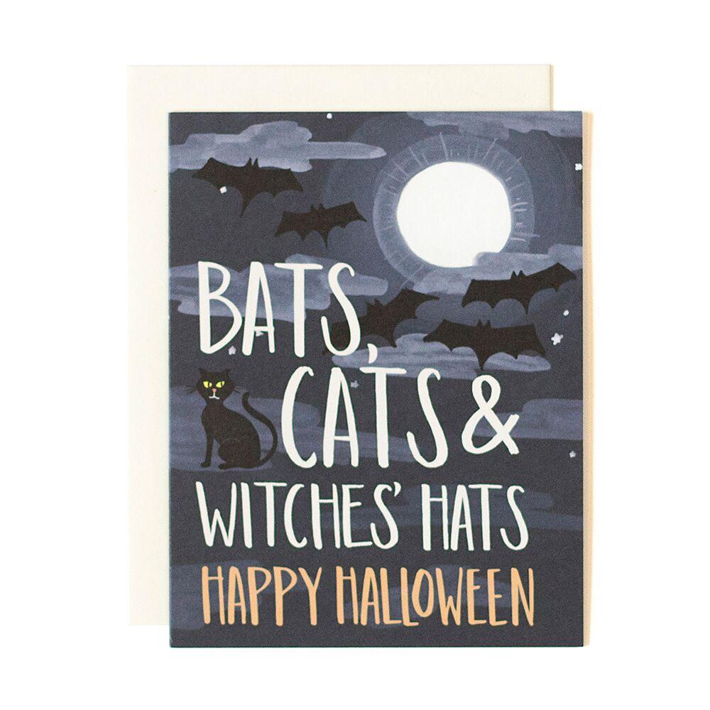 Bats & Cats Halloween Card