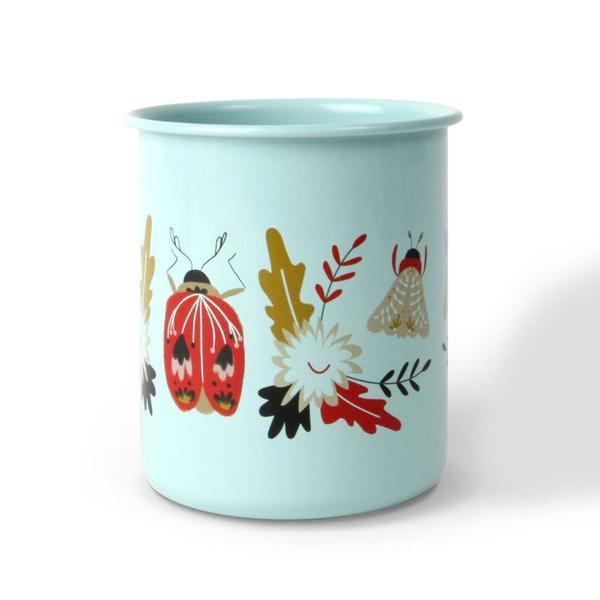 Folk Art Beetles Pencil Cup