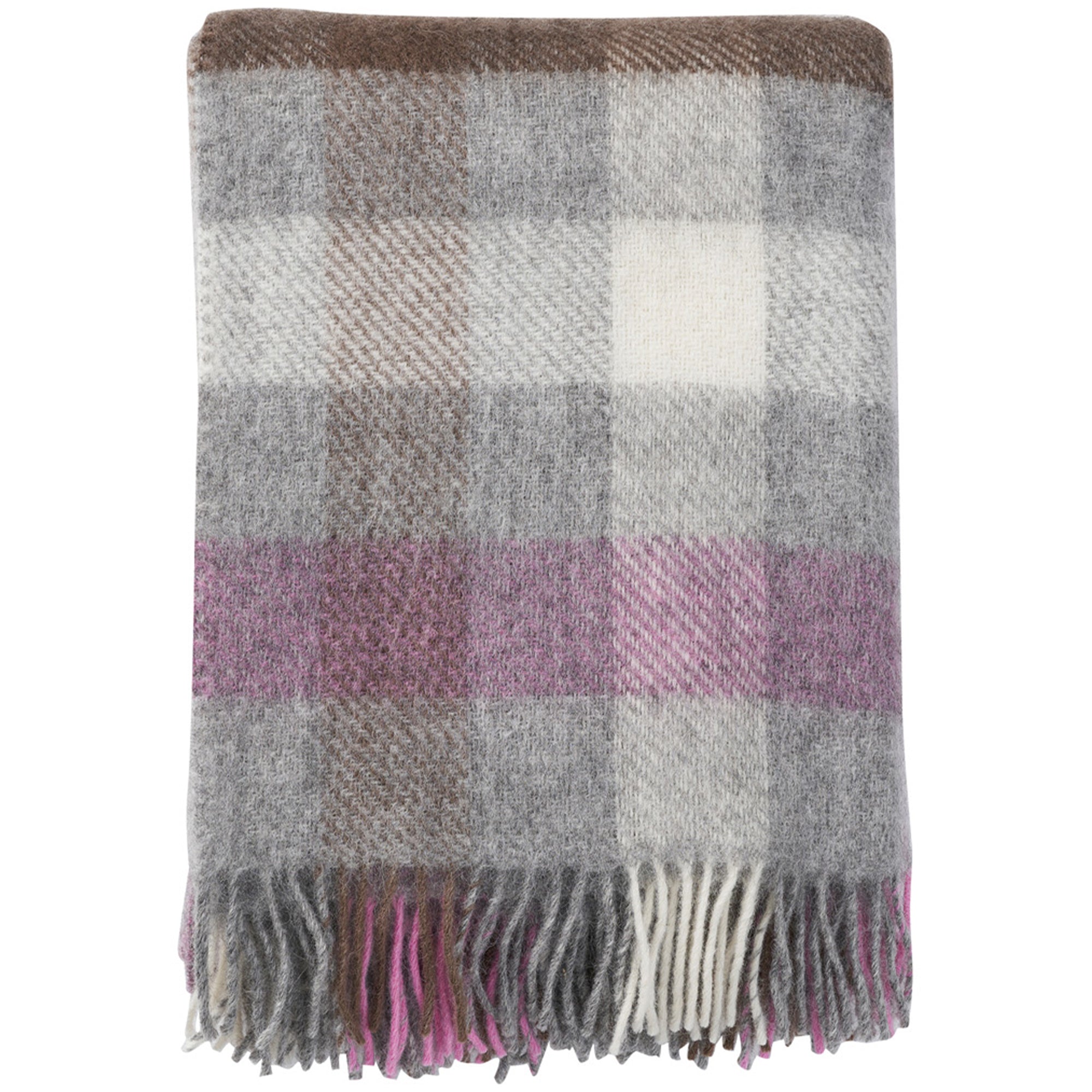 Gotland Multi Pink 130x200cm Brushed Wool Throw