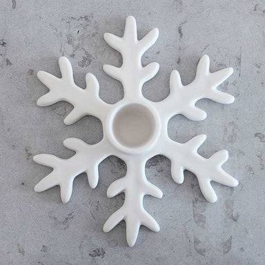 Snowflake Ceramic Candle Holder - Northlight Homestore