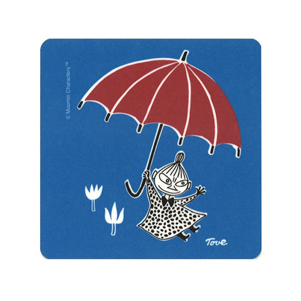 Little My Umbrella Blue 9x9cm Coaster