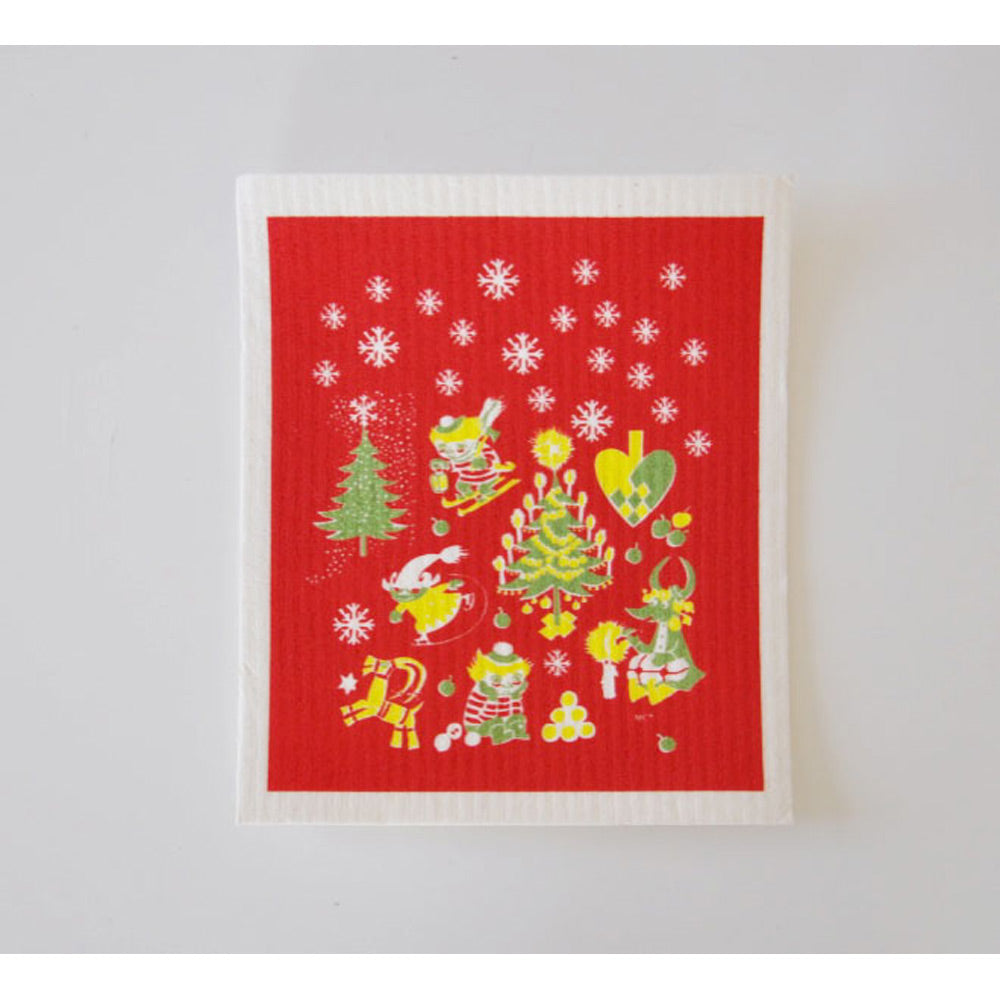 Moomin Christmas Red Dishcloth