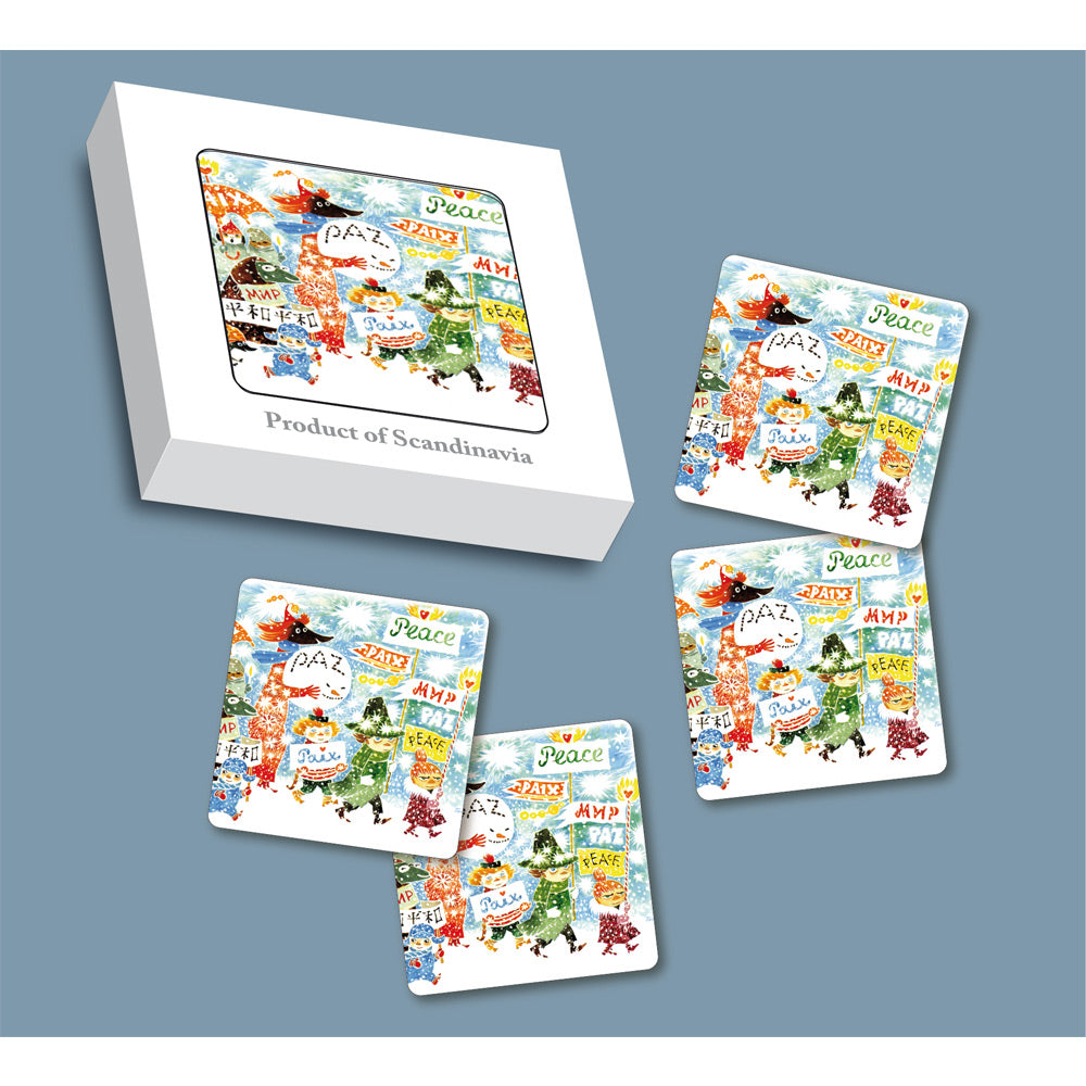 Moomin Unicef Peace 9x9cm Set Of 4 Coasters