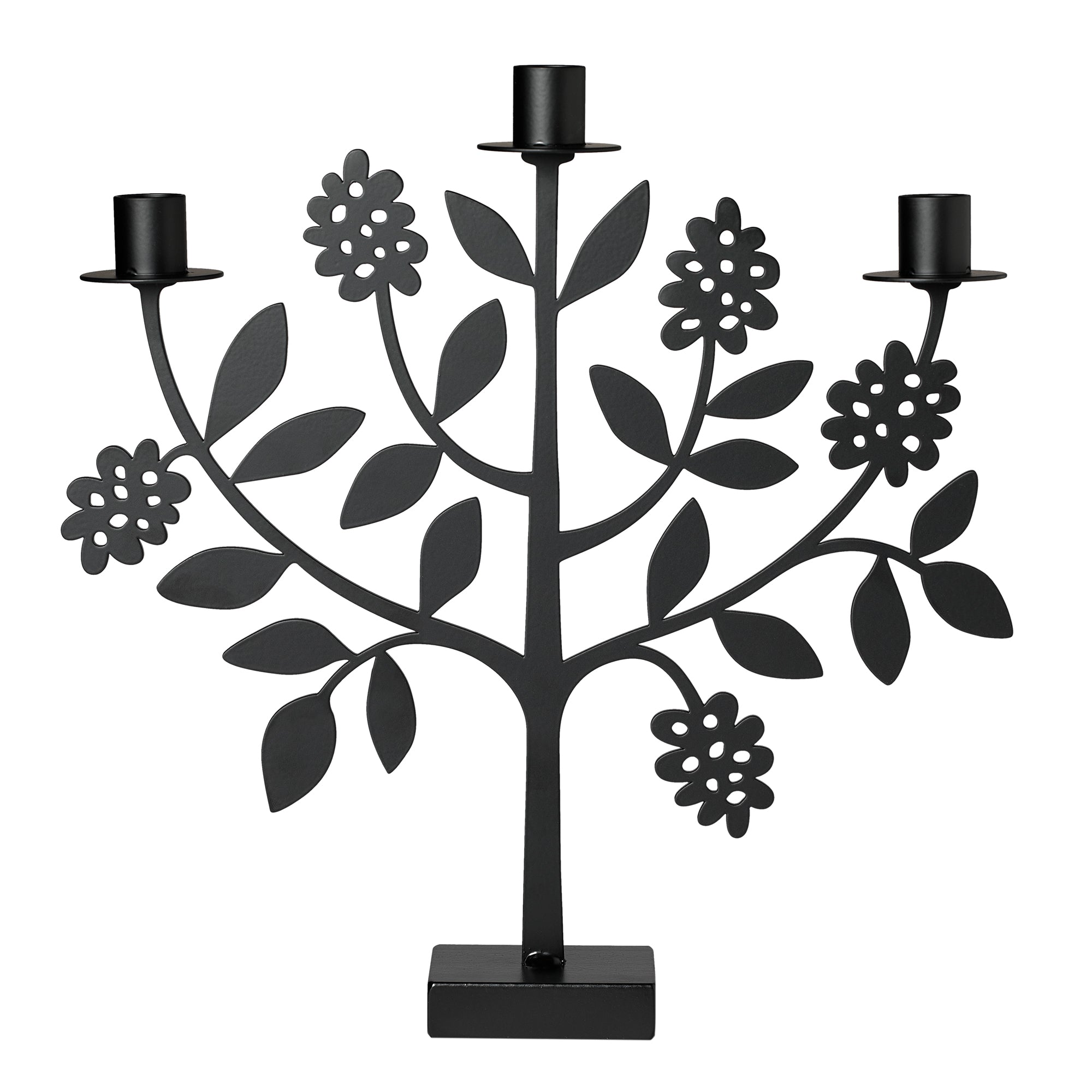 Berries Black Candle Holder