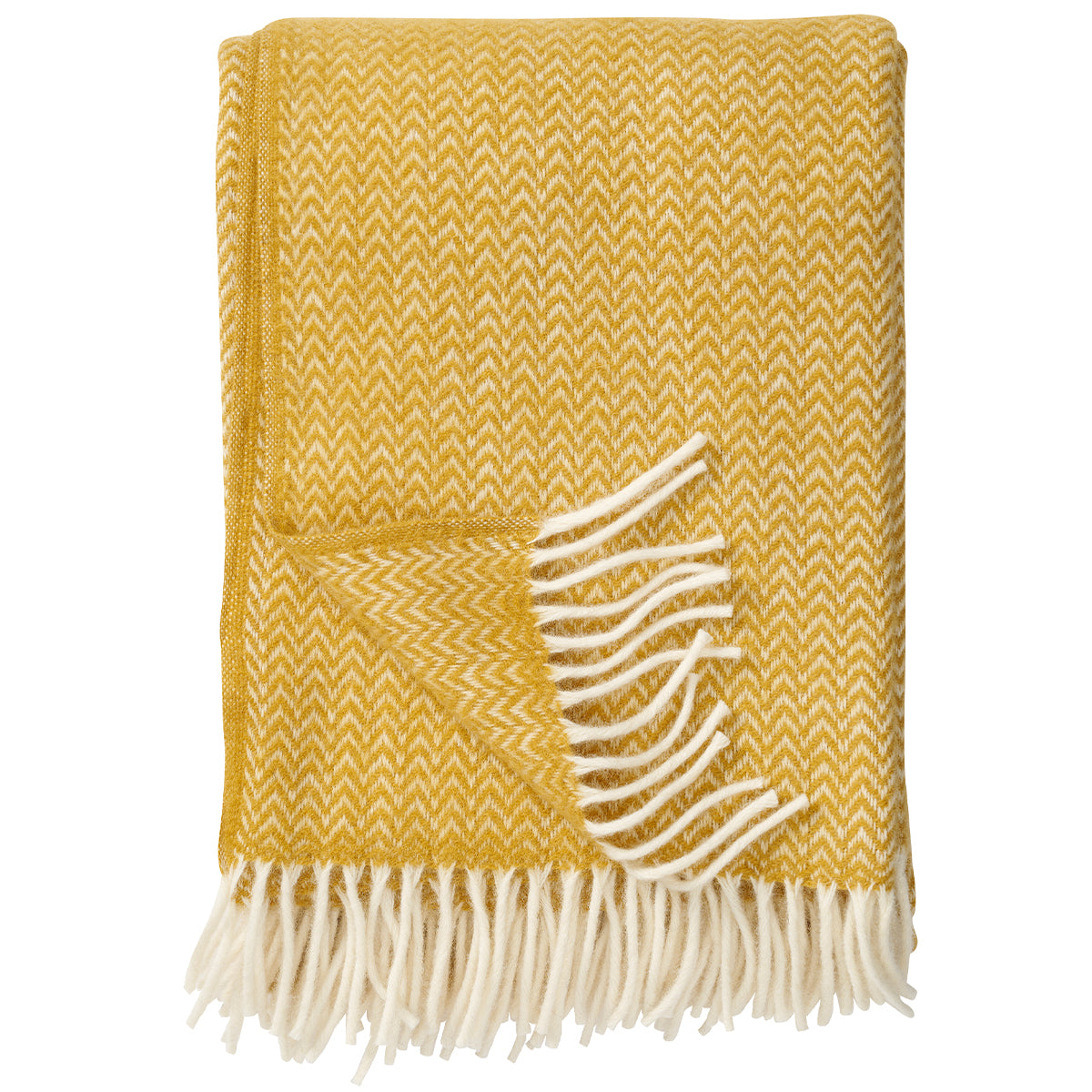 Chevron Yellow 130x200cm Eco Lambswool Throw