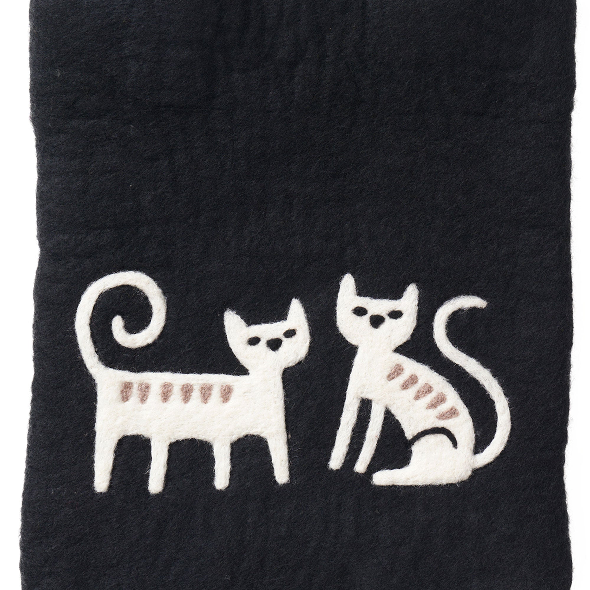 Cat Couple Felted Wool Bag