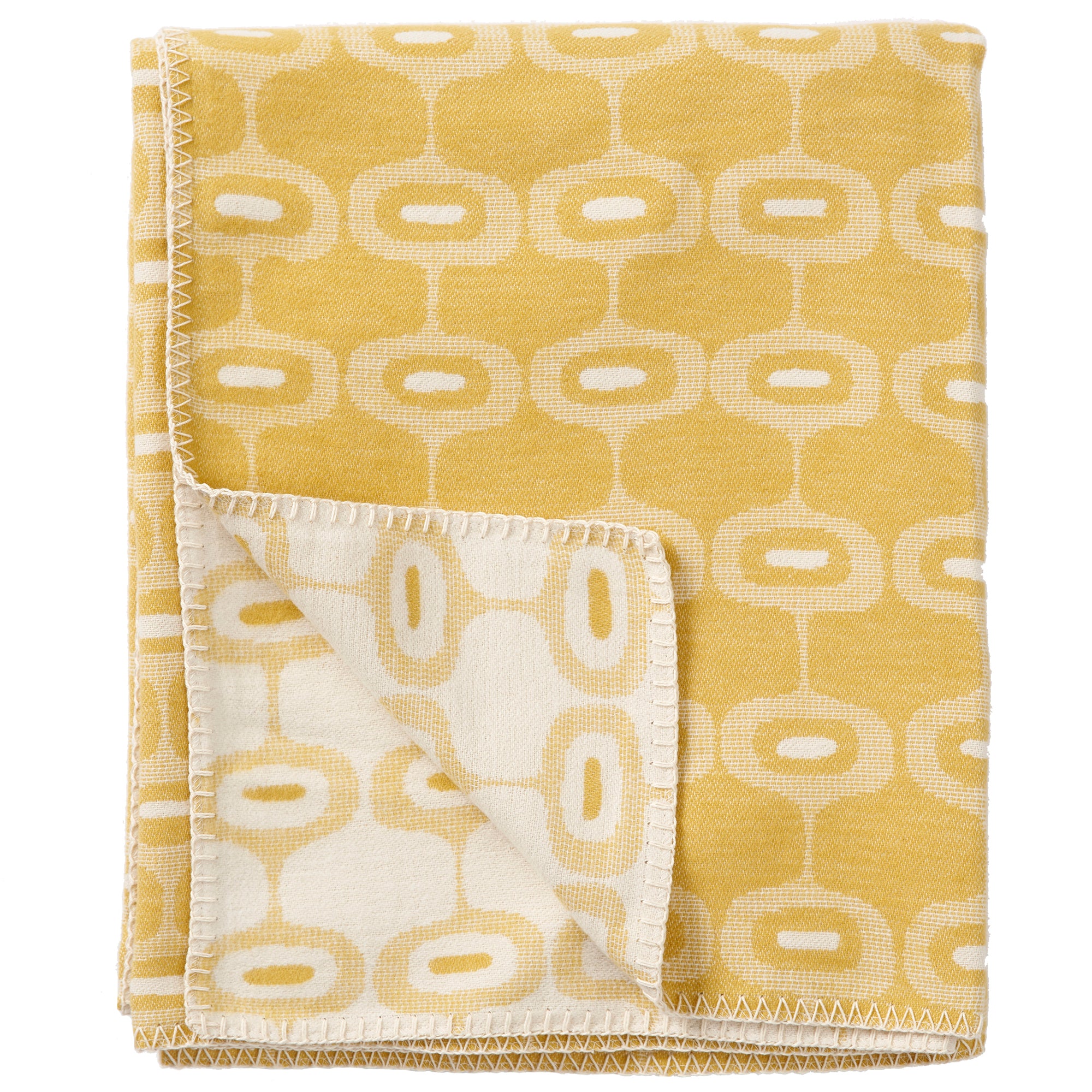 Doris Yellow 140x180cm Brushed Organic Cotton Blanket