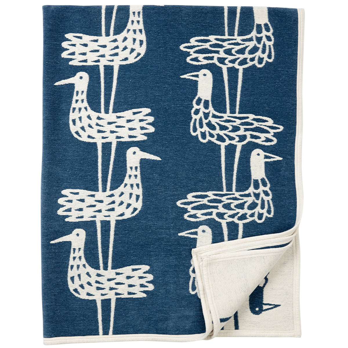 Shorebird Blue 140x180cm Cotton Chenille Blanket