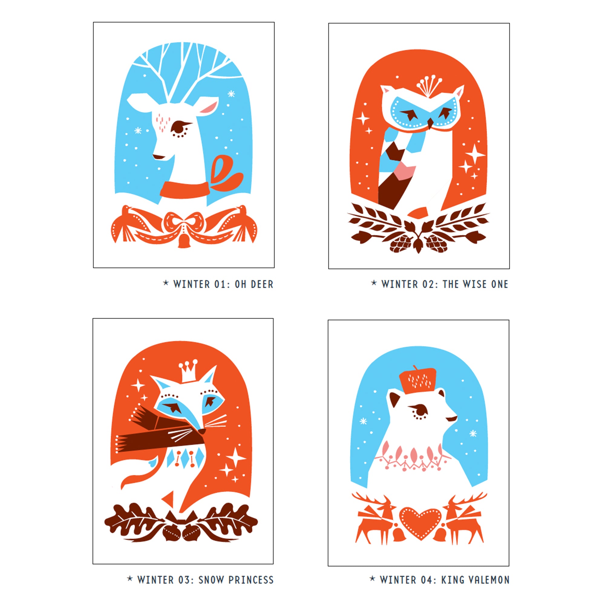 Winter Wonders set of 4 cards