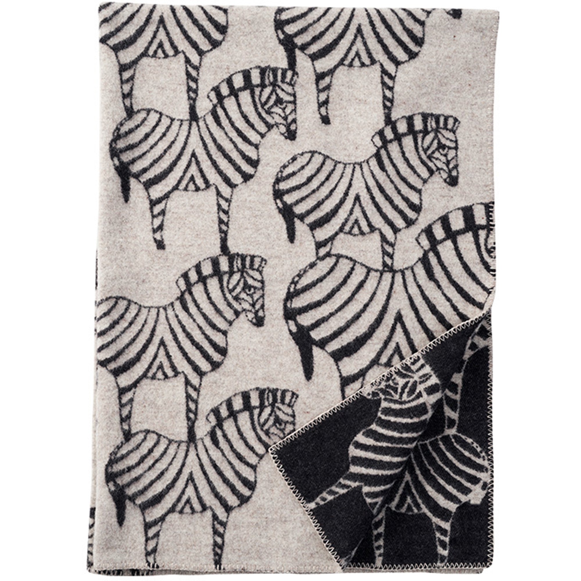 Zebra Natural Beige 130x180cm Woven Lambswool Blanket