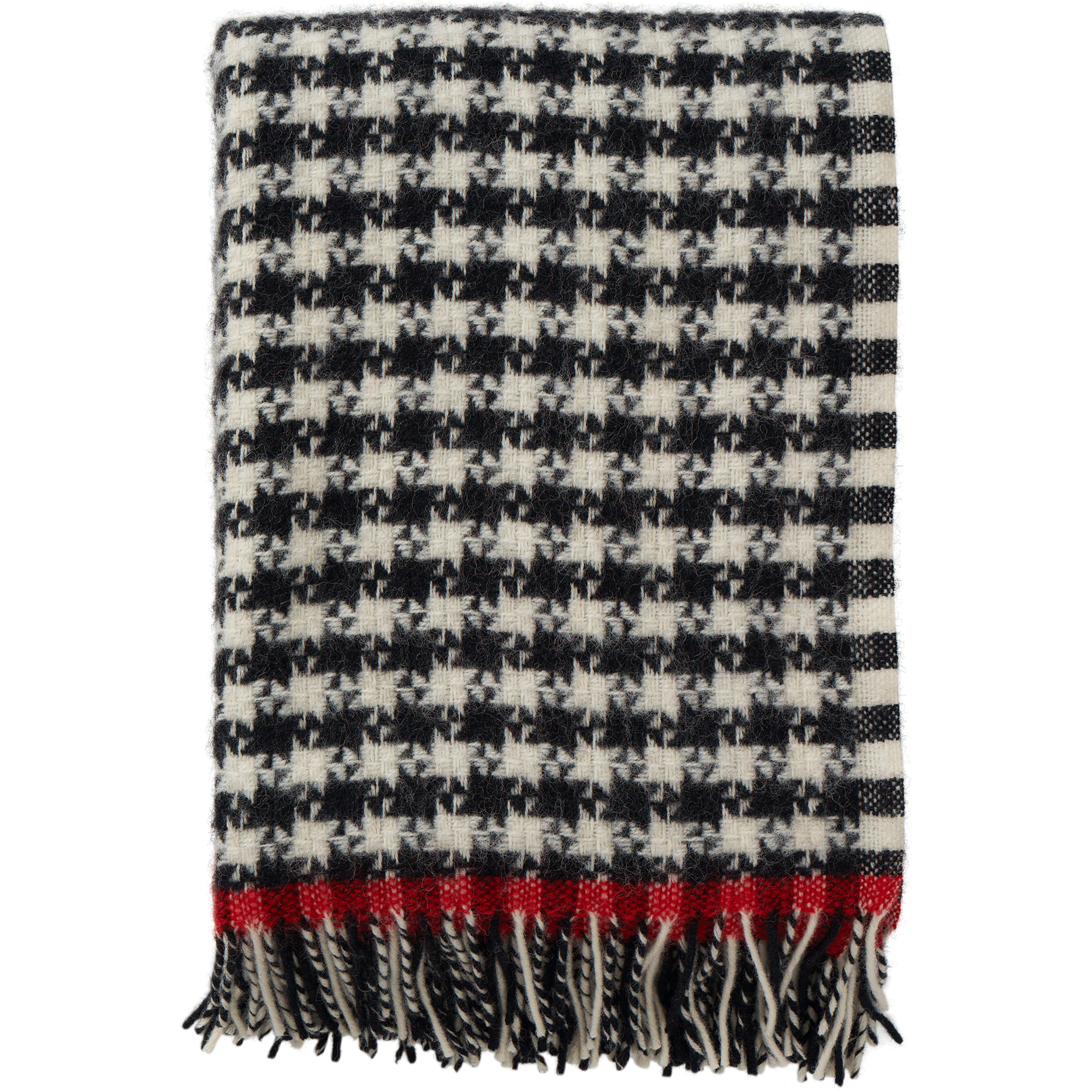 Dogtooth Black/Red 130x200cm Eco Lambswool Throw