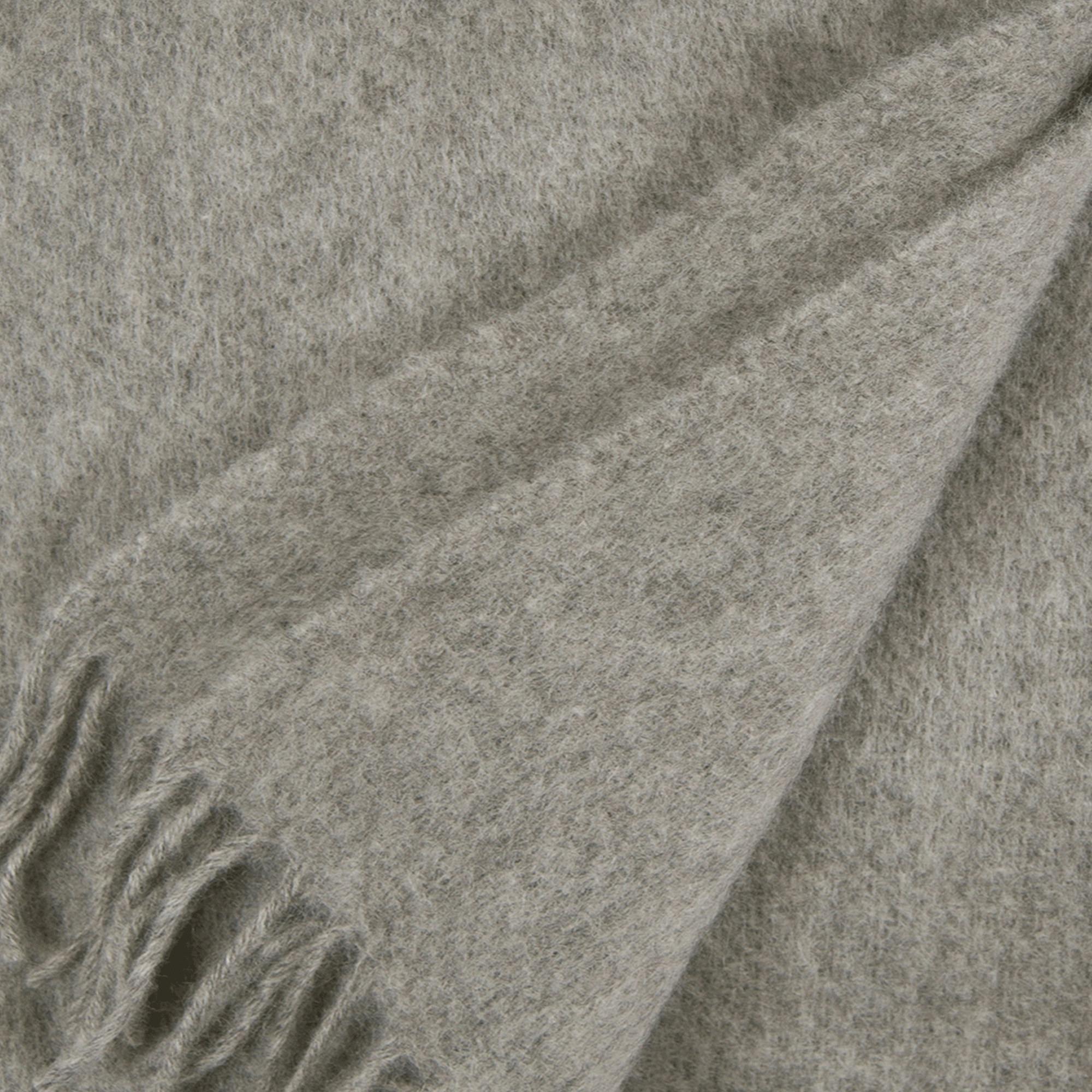 Gotland Natural Grey 130x200cm Brushed Wool Throw
