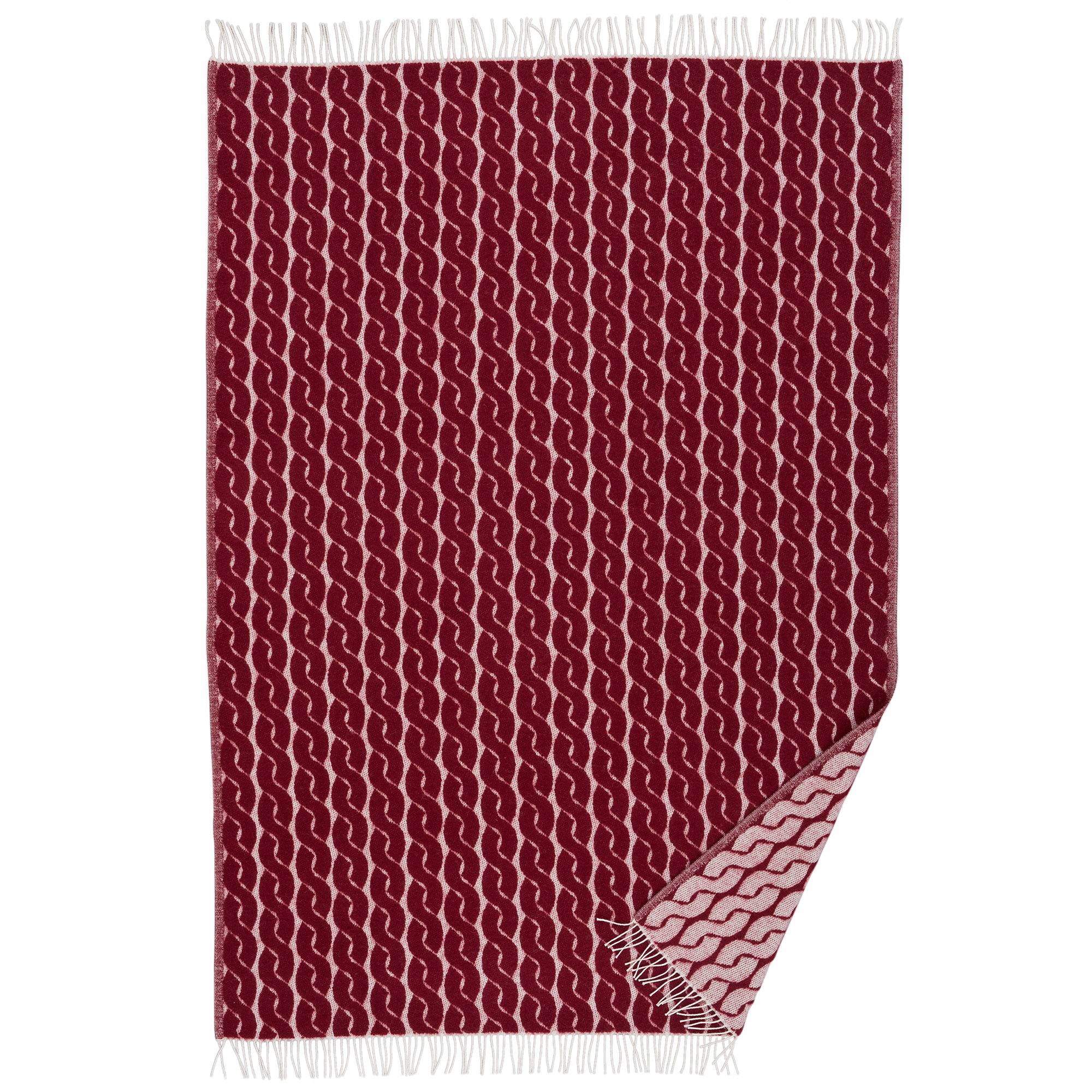 Knit Burgundy 130x180cm Lambswool Blanket
