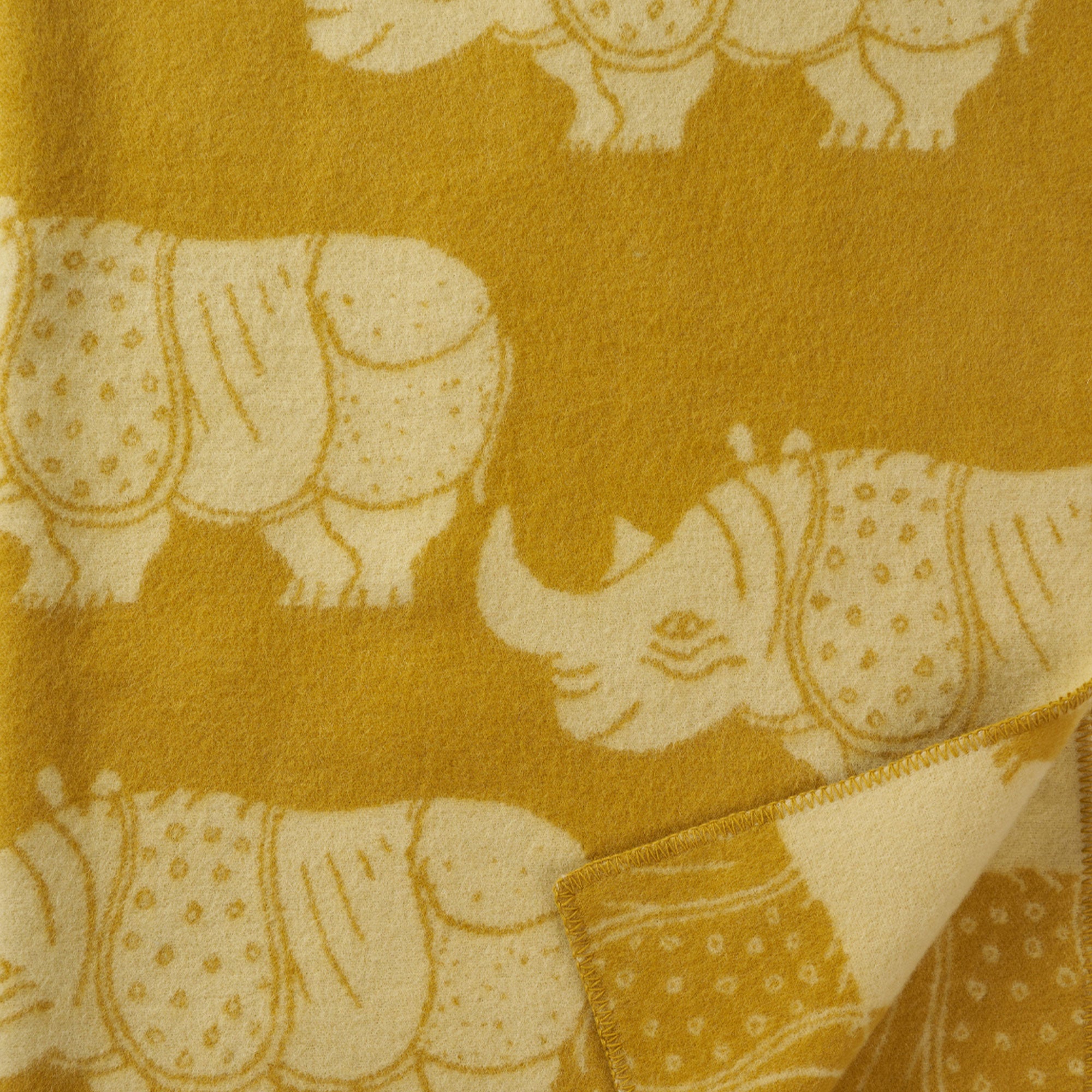 Rhino Yellow 130x180cm Woven Eco Lambswool Blanket