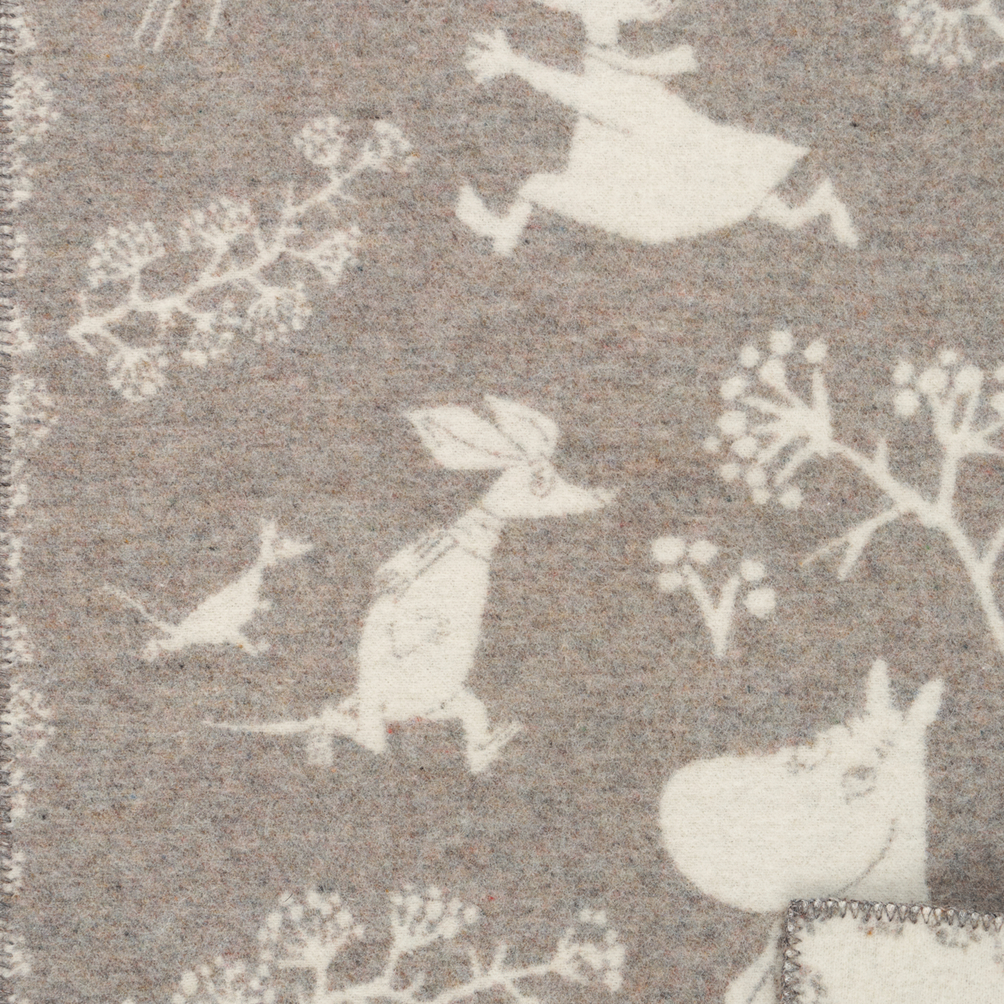 Moomin Winterland Grey 65x90cm Eco Woven Lambswool Blanket