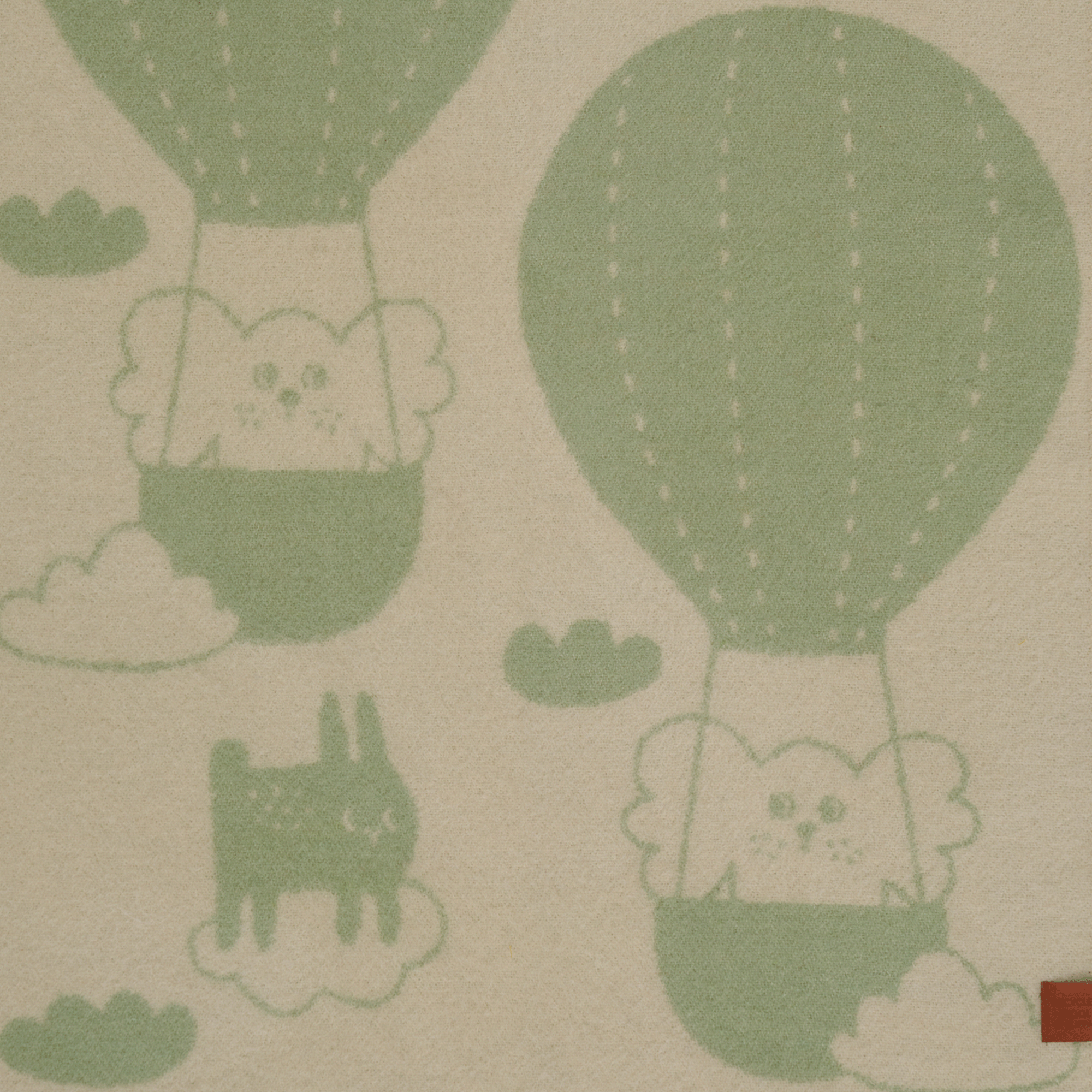 Balloon Green/Beige 65x90cm Recycled Lambswool & New Lambswool Blanket