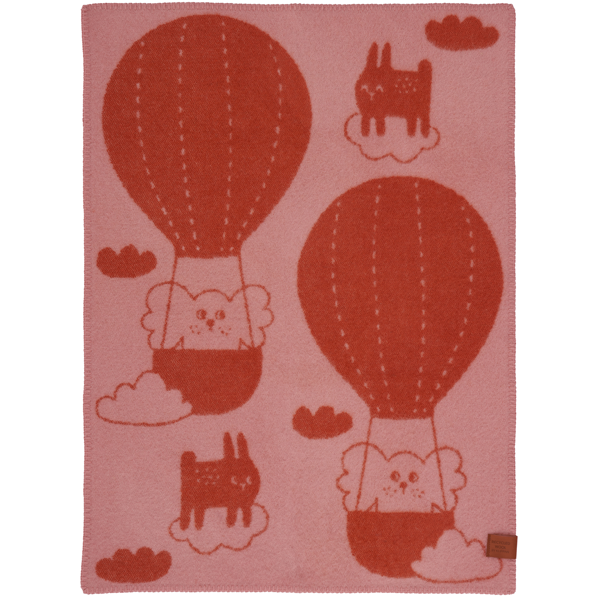 Balloon Pink/Rust 65x90cm Recycled Lambswool & New Lambswool Blanket