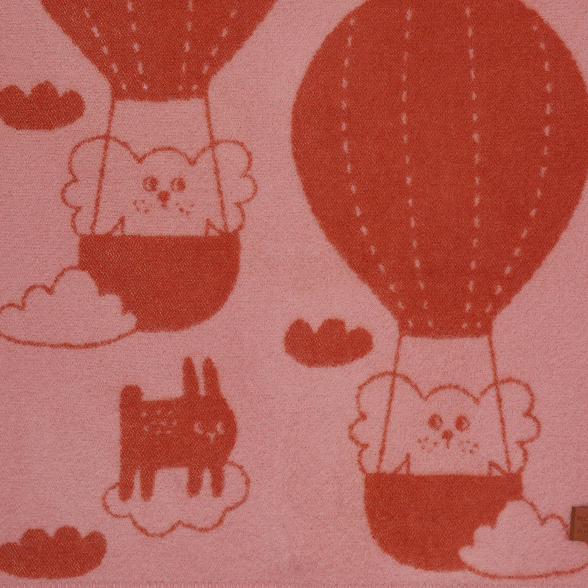 Balloon Pink/Rust 65x90cm Recycled Lambswool & New Lambswool Blanket