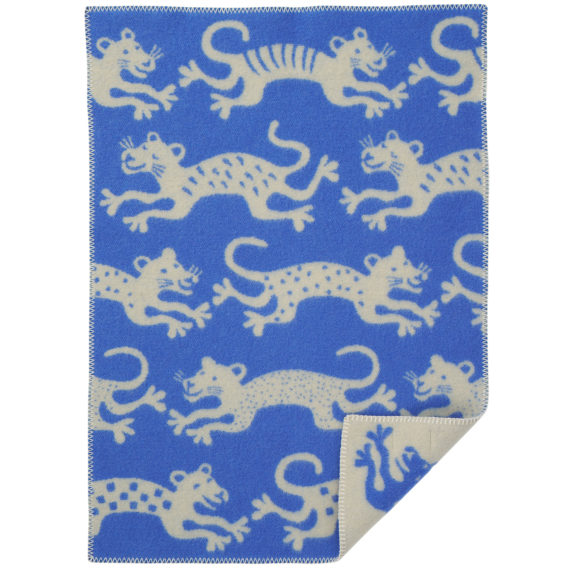 Tiger Jump Blue/Beige 65x90cm Eco Lambswool Blanket