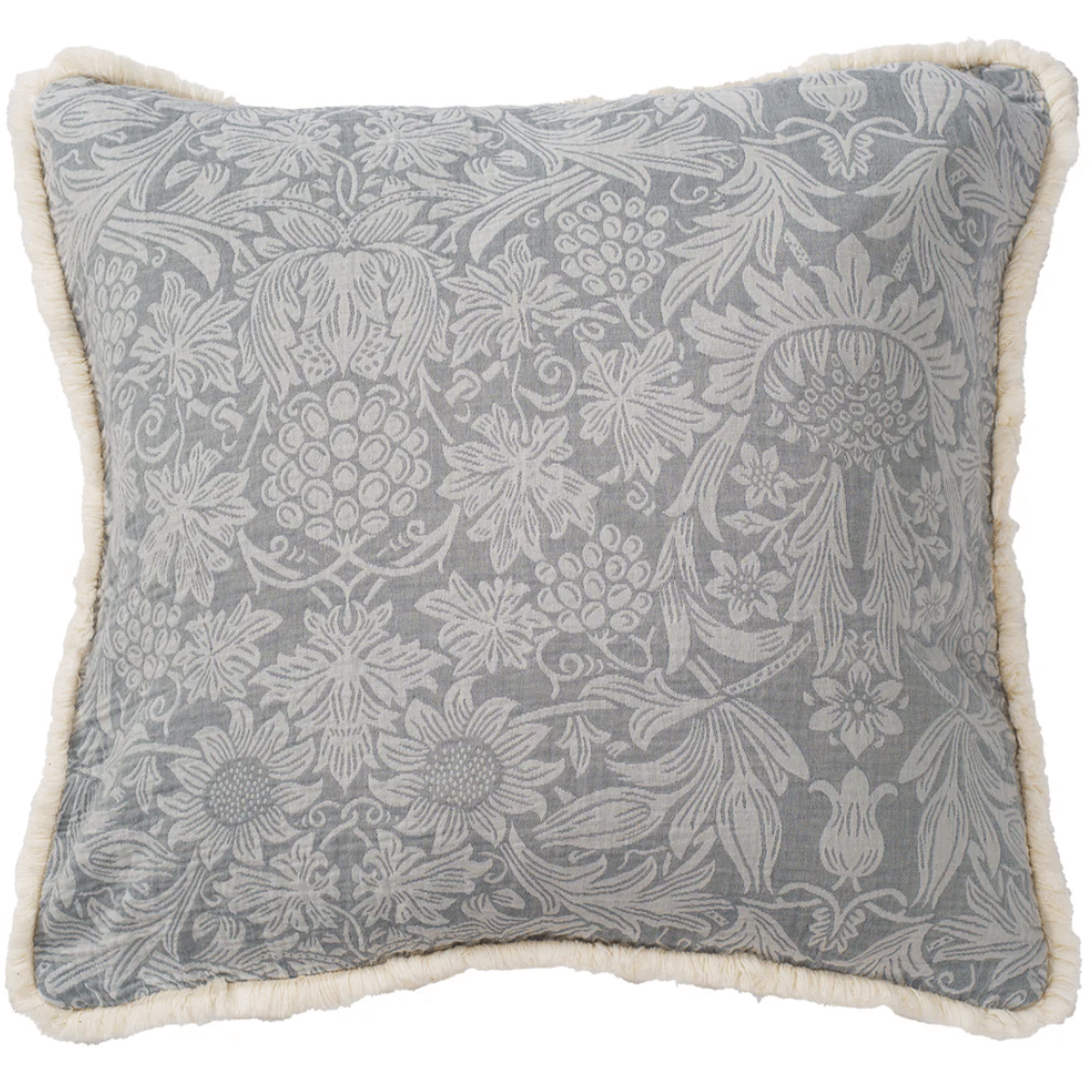 Sunflower Frill Dark Denim 50x50cm Cotton Cushion Cover