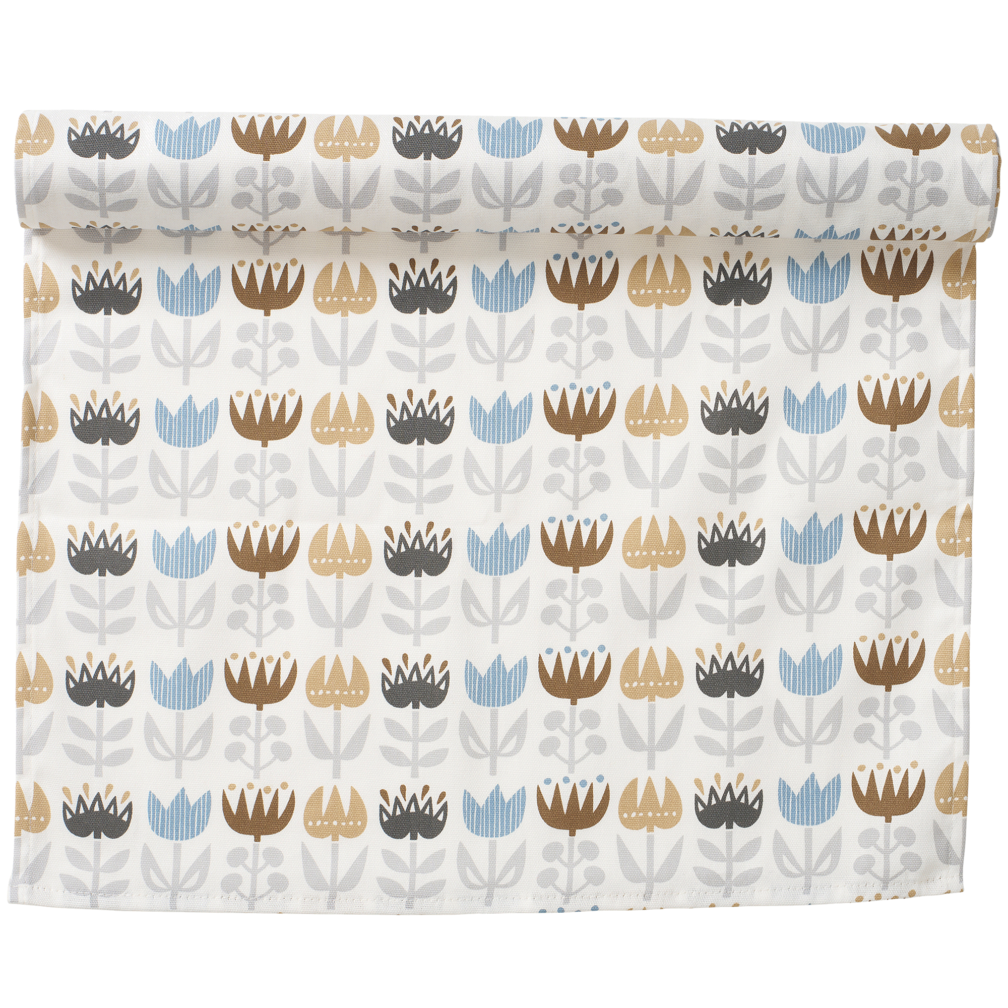 Tulip Blue Grey Table Runner