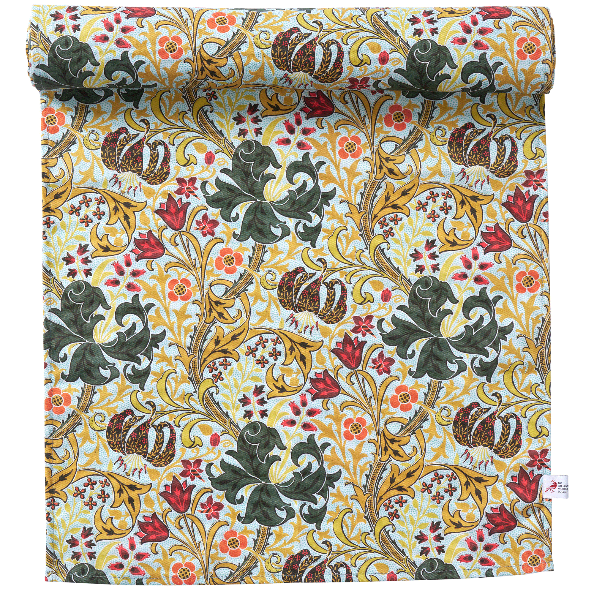 Golden Lily Green Table Runner