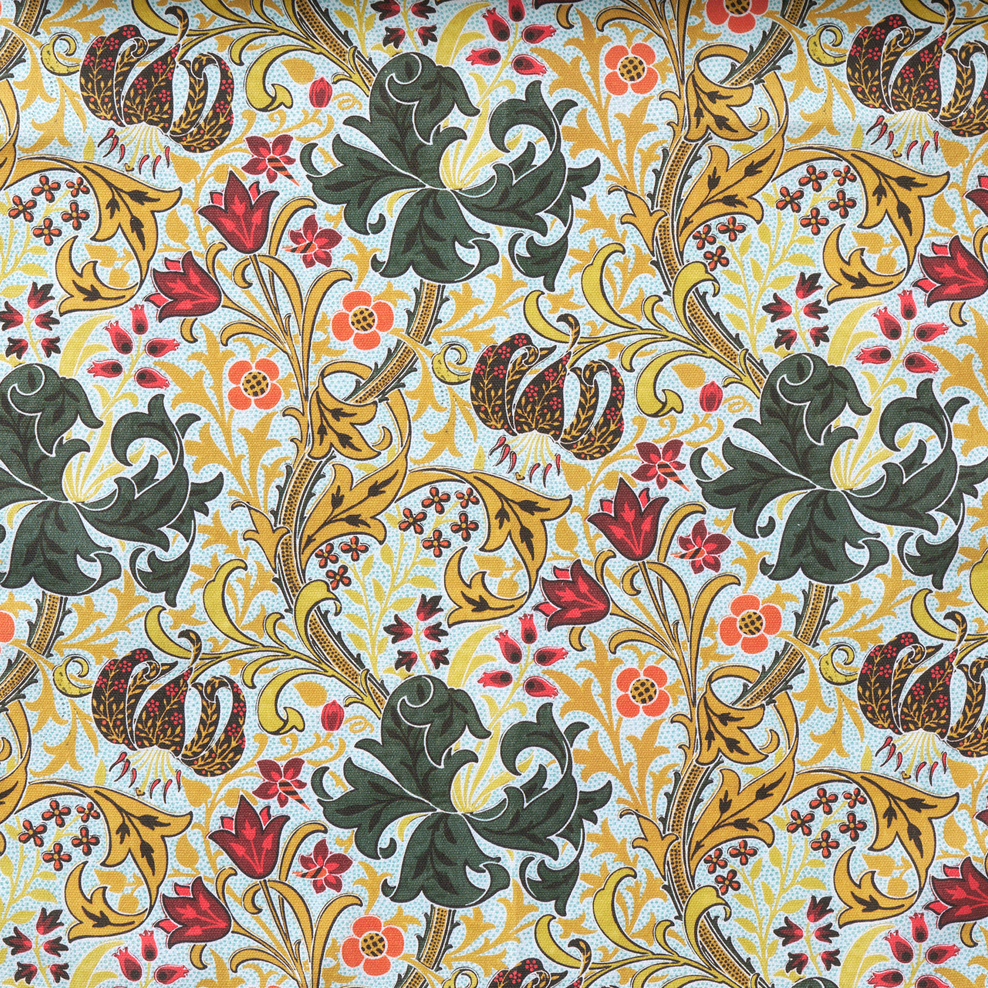 Golden Lily Green Table Runner