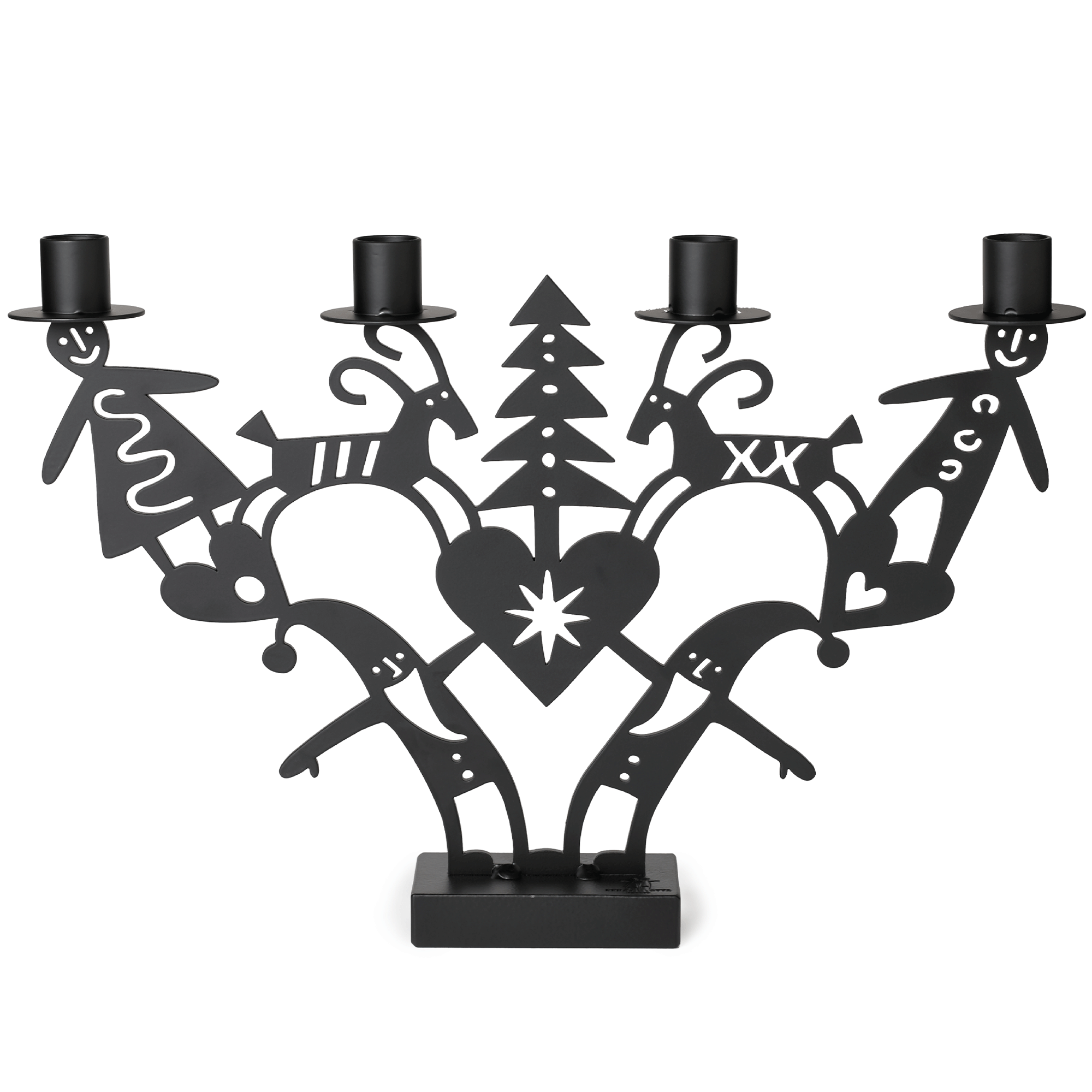 Christmas Time Advent Candle Holder Black
