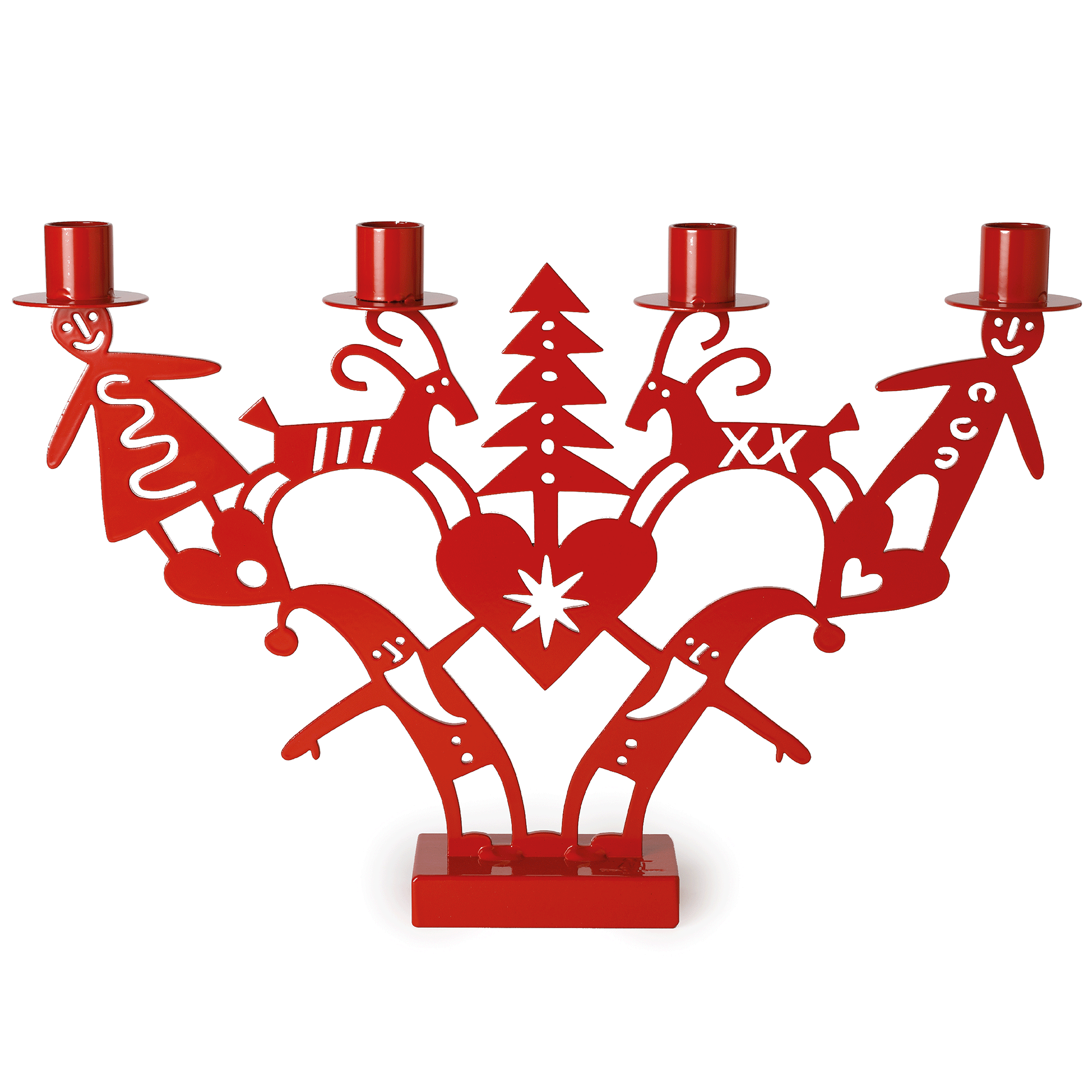 Christmas Time Advent Candle Holder Red