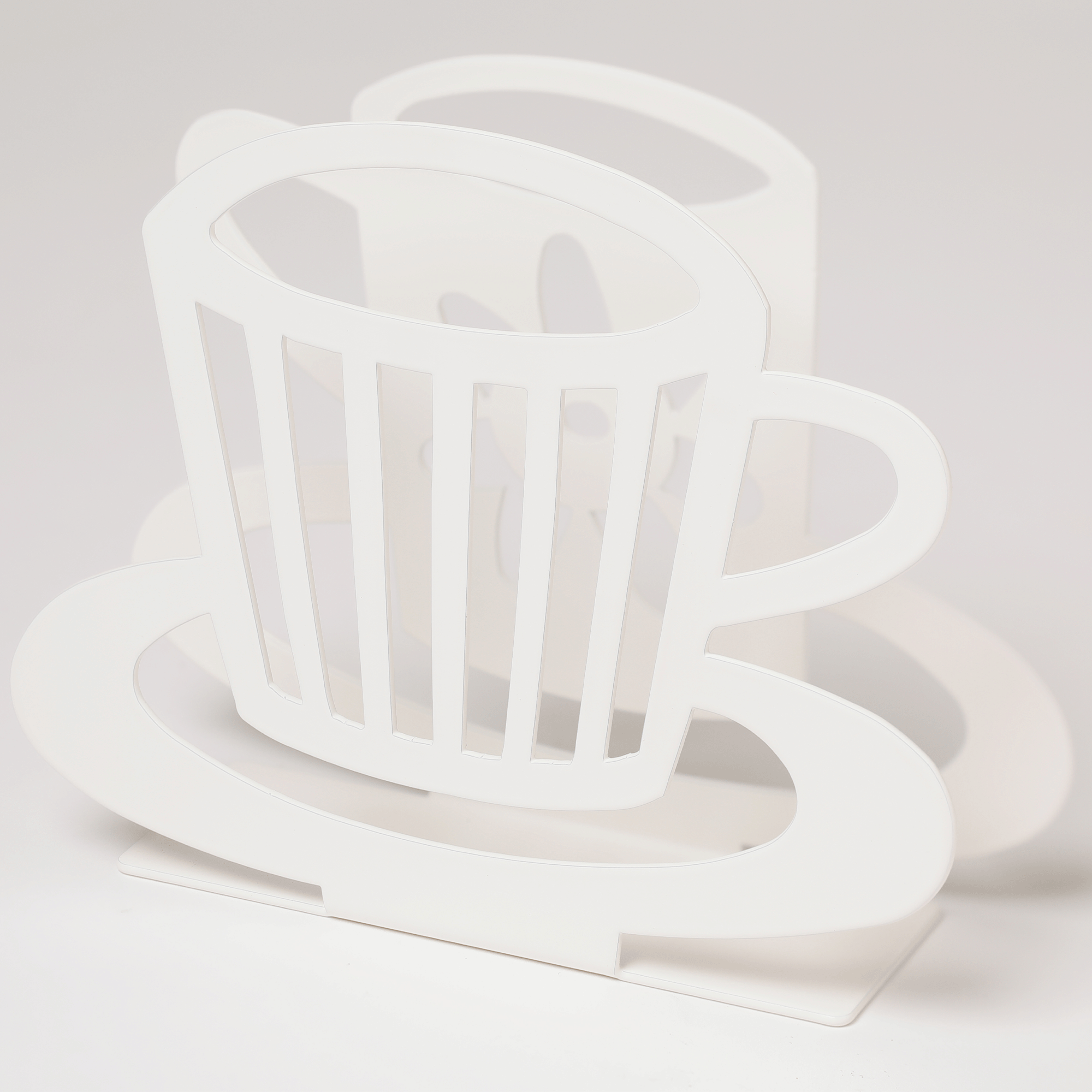Cups White Napkin Holder