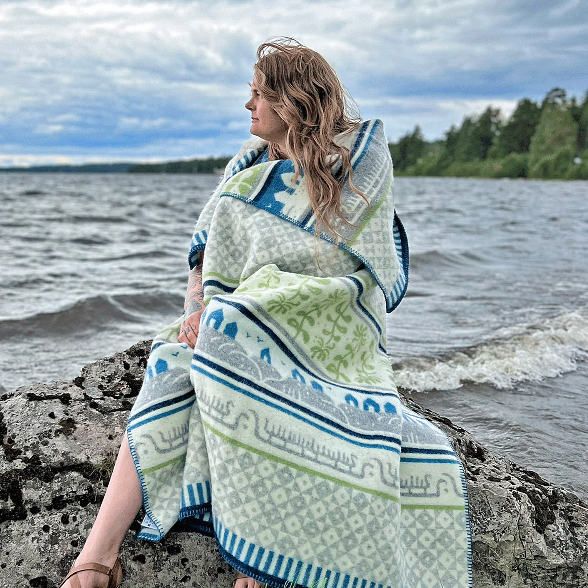 Bohus Summer 130x180cm Woven Eco Lambswool Blanket