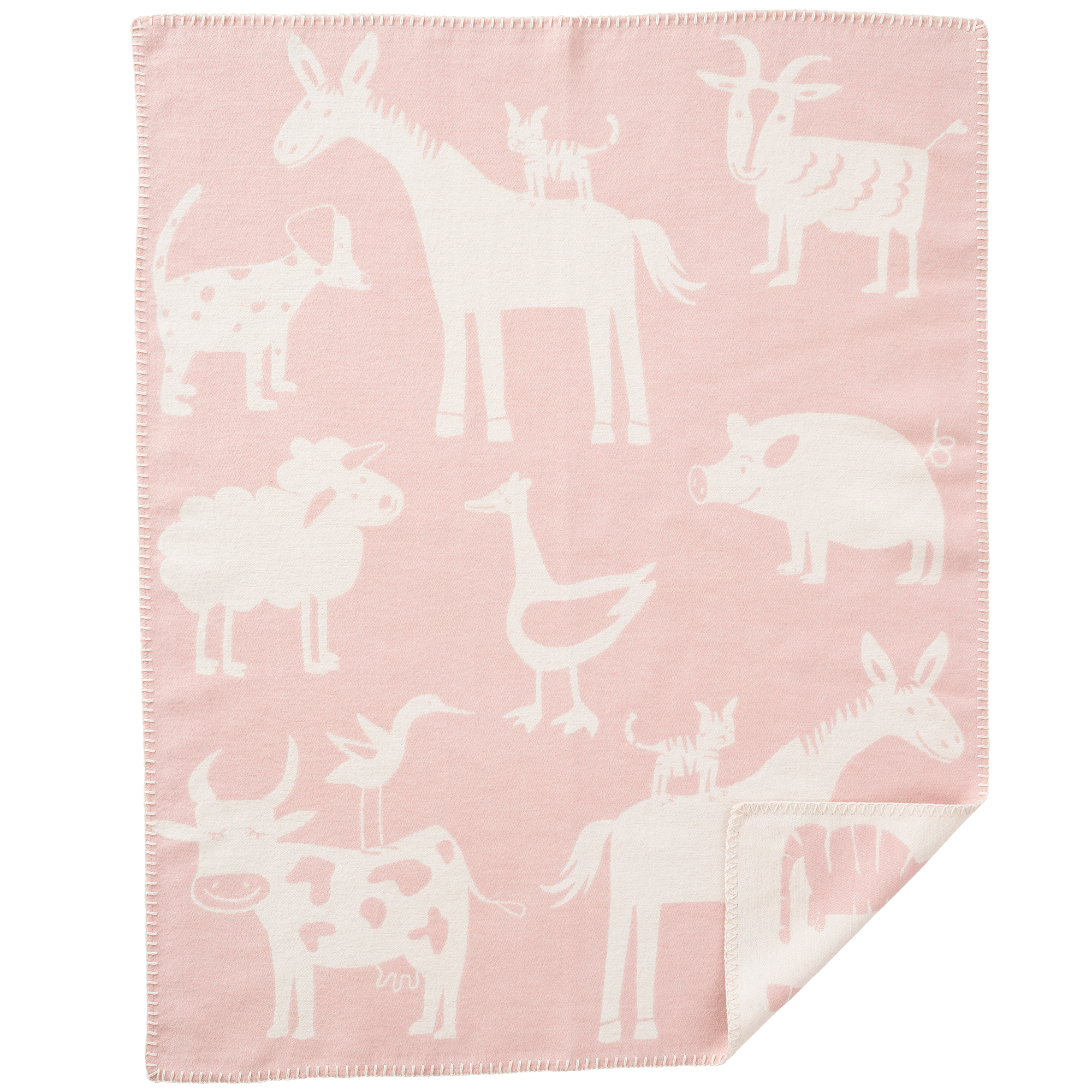 Farm Pink 70x90cm Organic Brushed Cotton Blanket