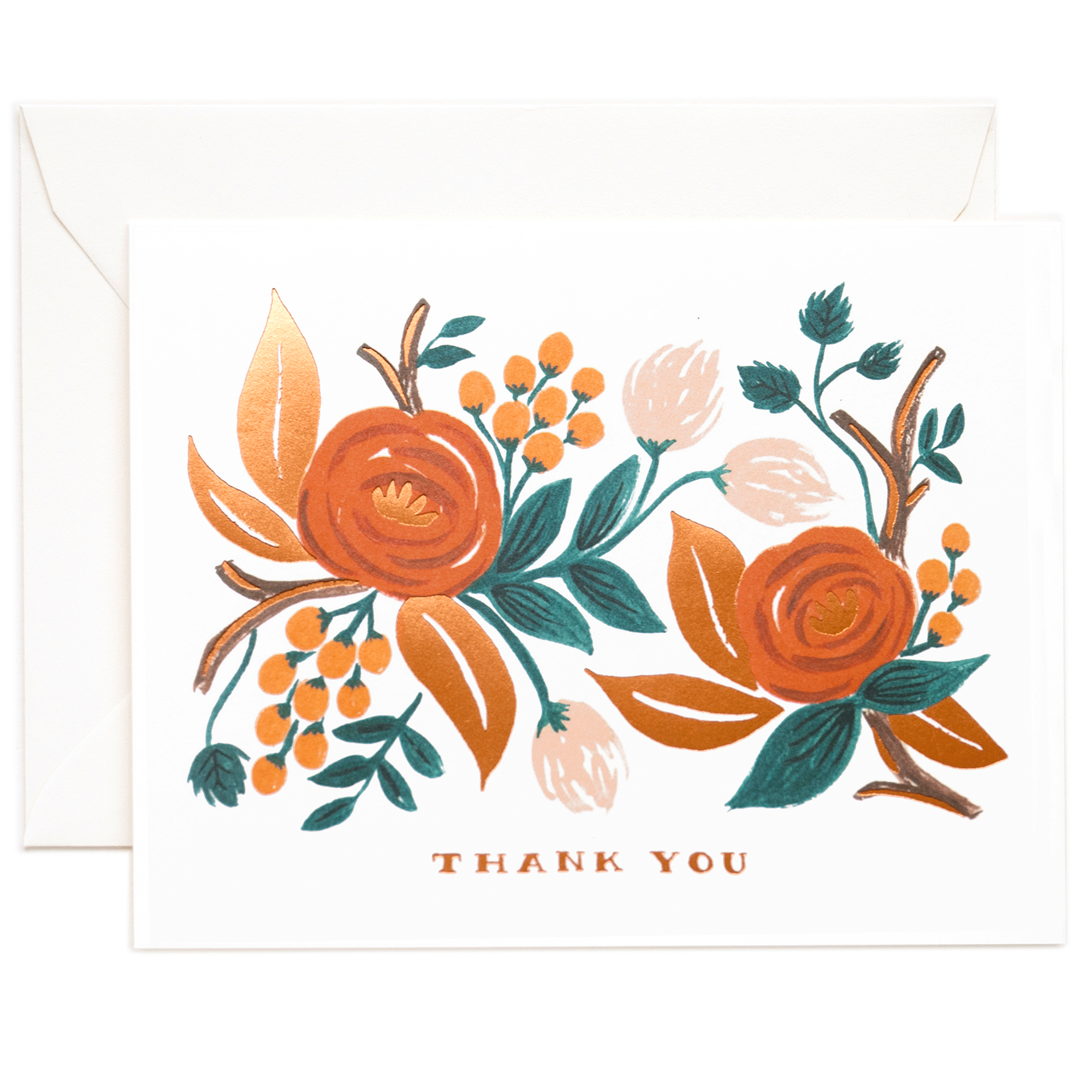 Copper Rose Thank You Card