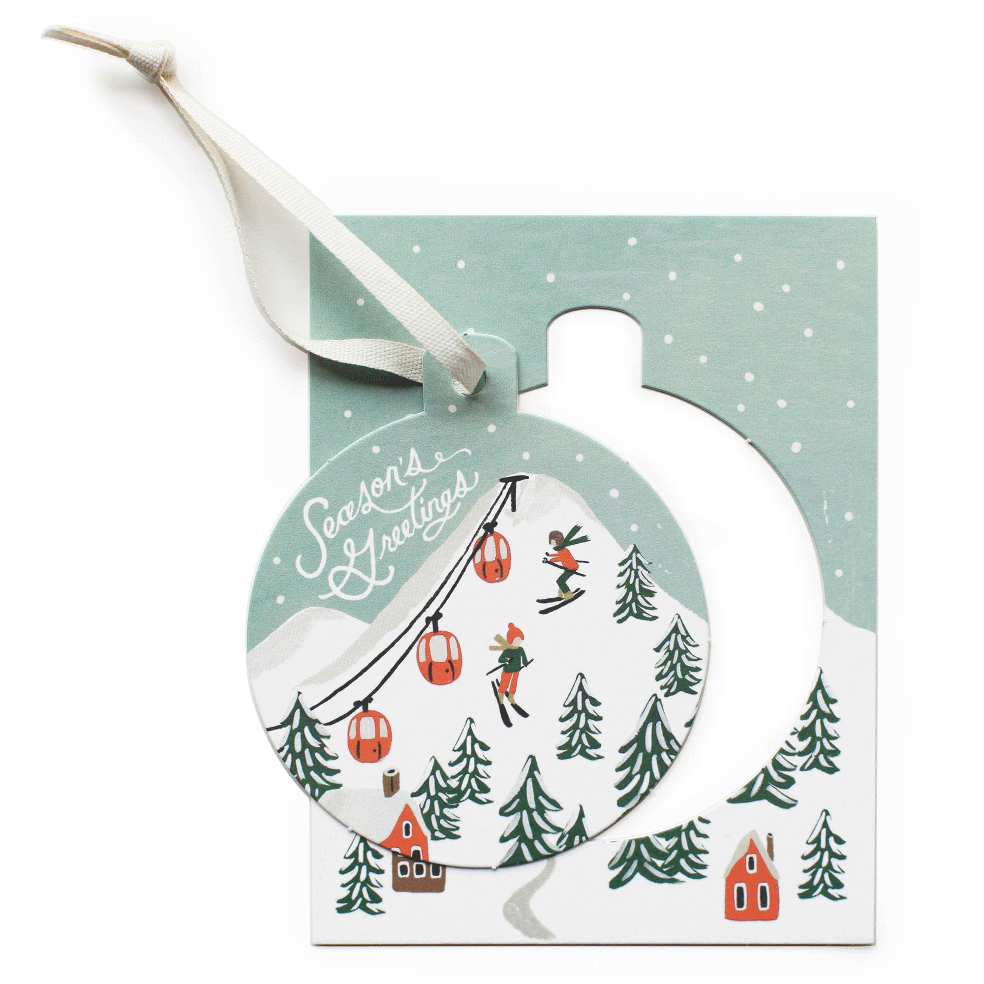 Holiday Snow Scene Ornament Card